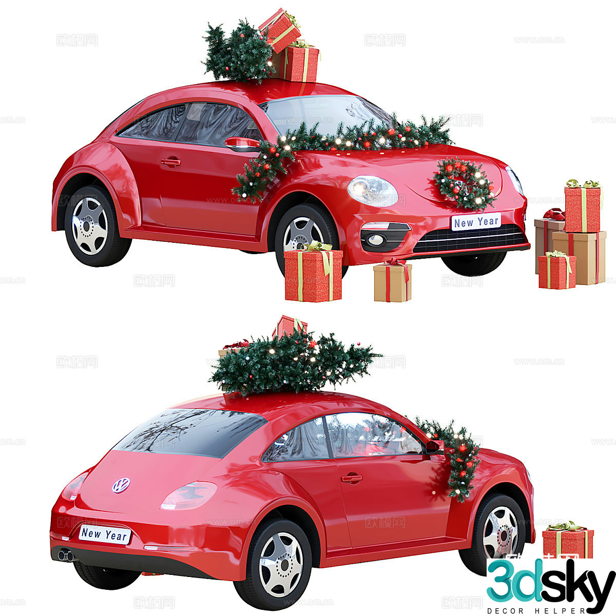 Car Motor Vehicle Gift Car Winning Car Gift Box Gift Box Holiday Supplies Colorful Lights 3D Model