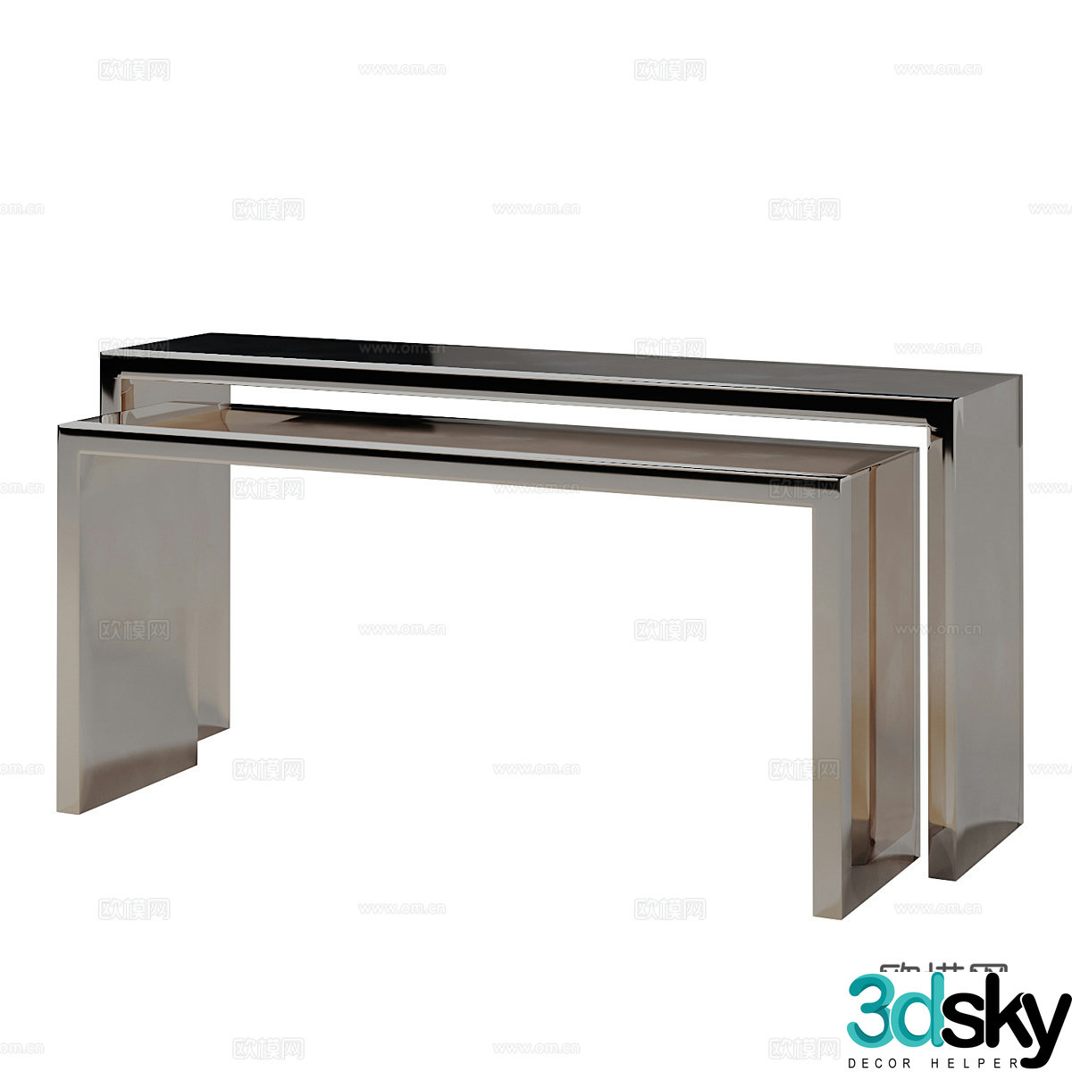 The end view case metal case case combination light luxury case end view table entrance hall 3D model