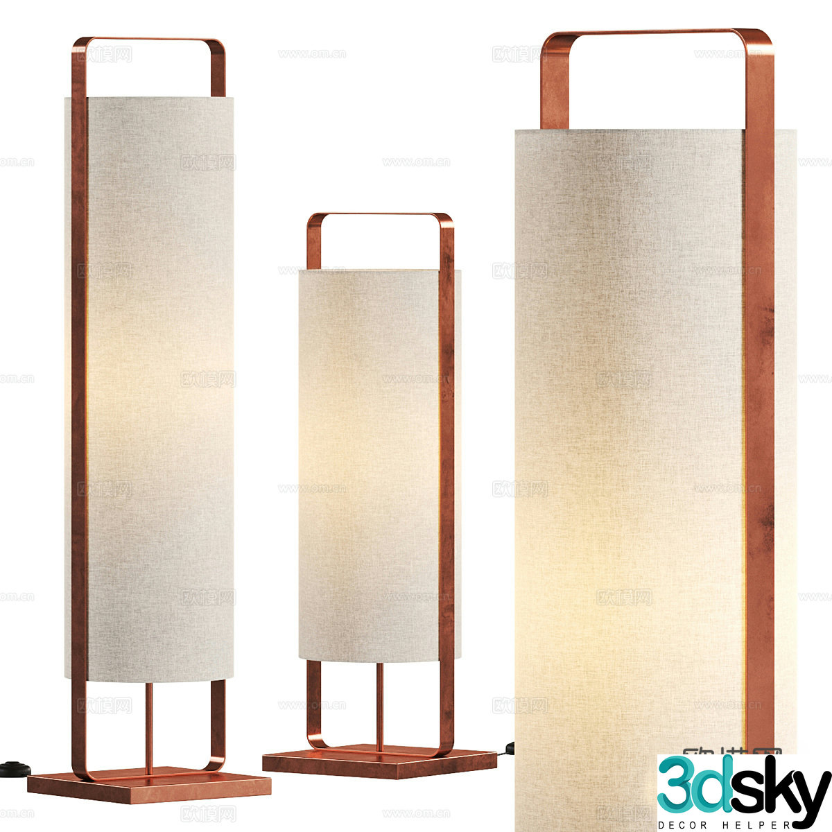 Paper floor lamp Floor lamp combination Art floor lamp Fabric floor lamp Bedside floor lamp 3D model