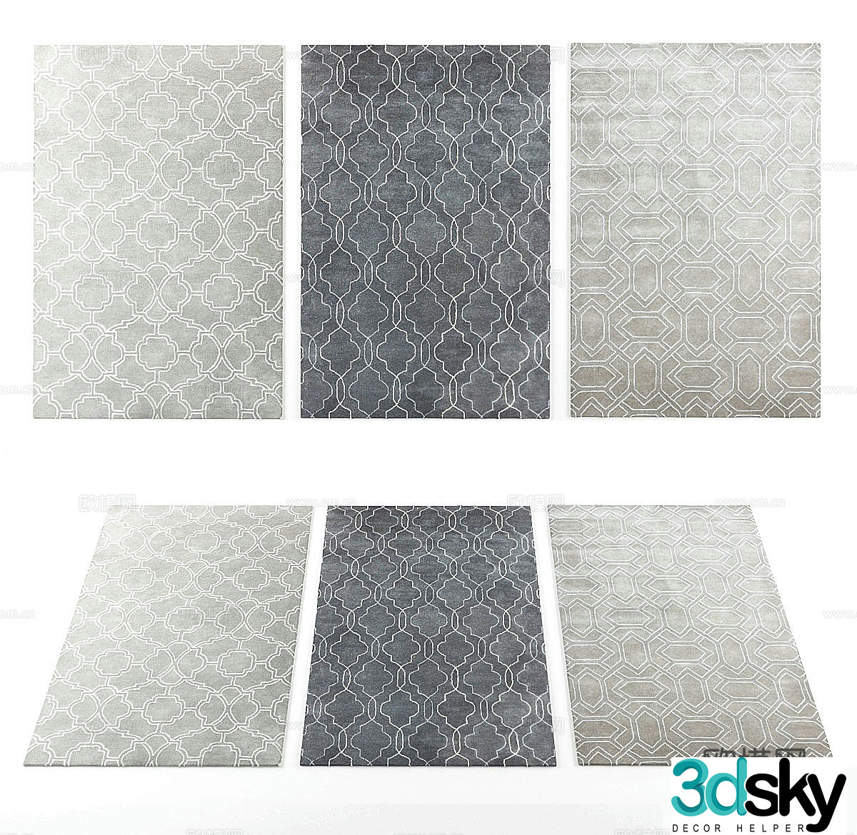 Carpet Combination Square Carpet Living Room Carpet Office Carpet Leisure Carpet Fabric Carpet 3D Model