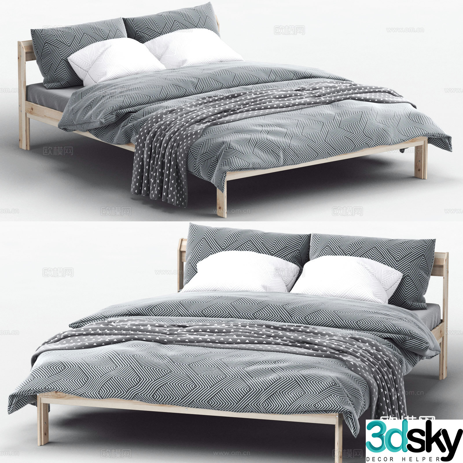 Double bed 3d model