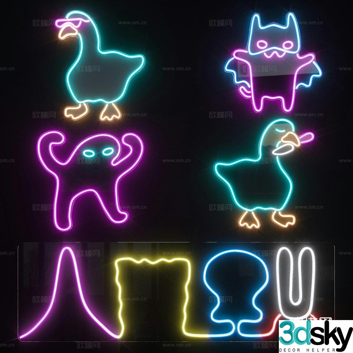 Neon light 3d model