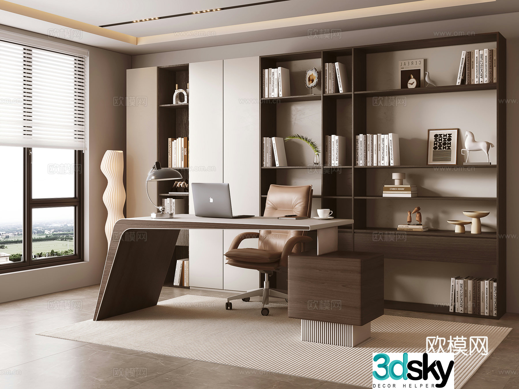 Italian minimalist desk 3D model