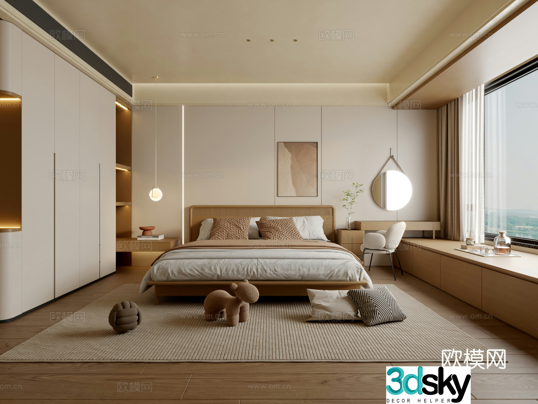 Log wind bedroom 3d model
