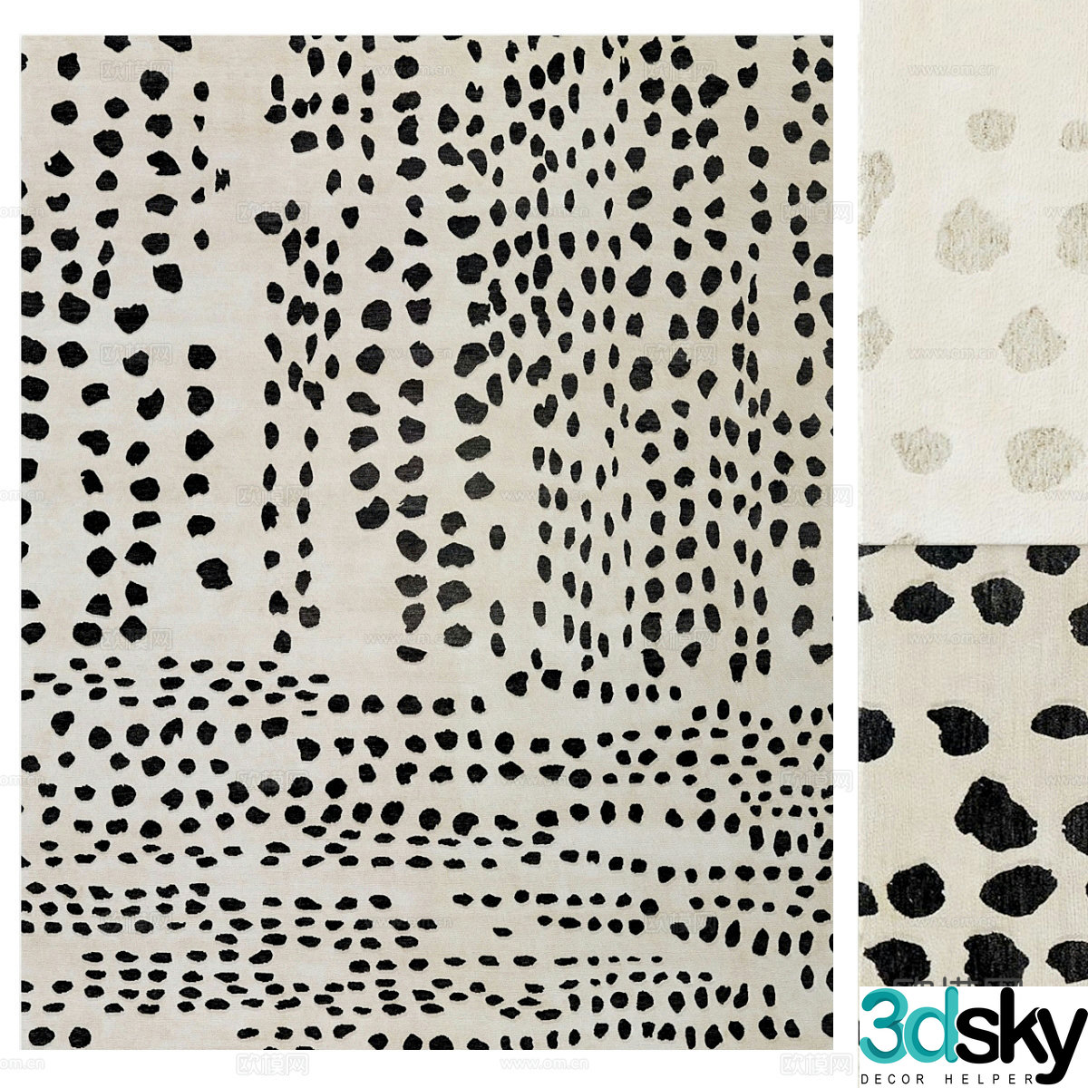 Creamy carpet Pattern carpet Pattern carpet Blanket Decorative carpet Living room carpet 3d model