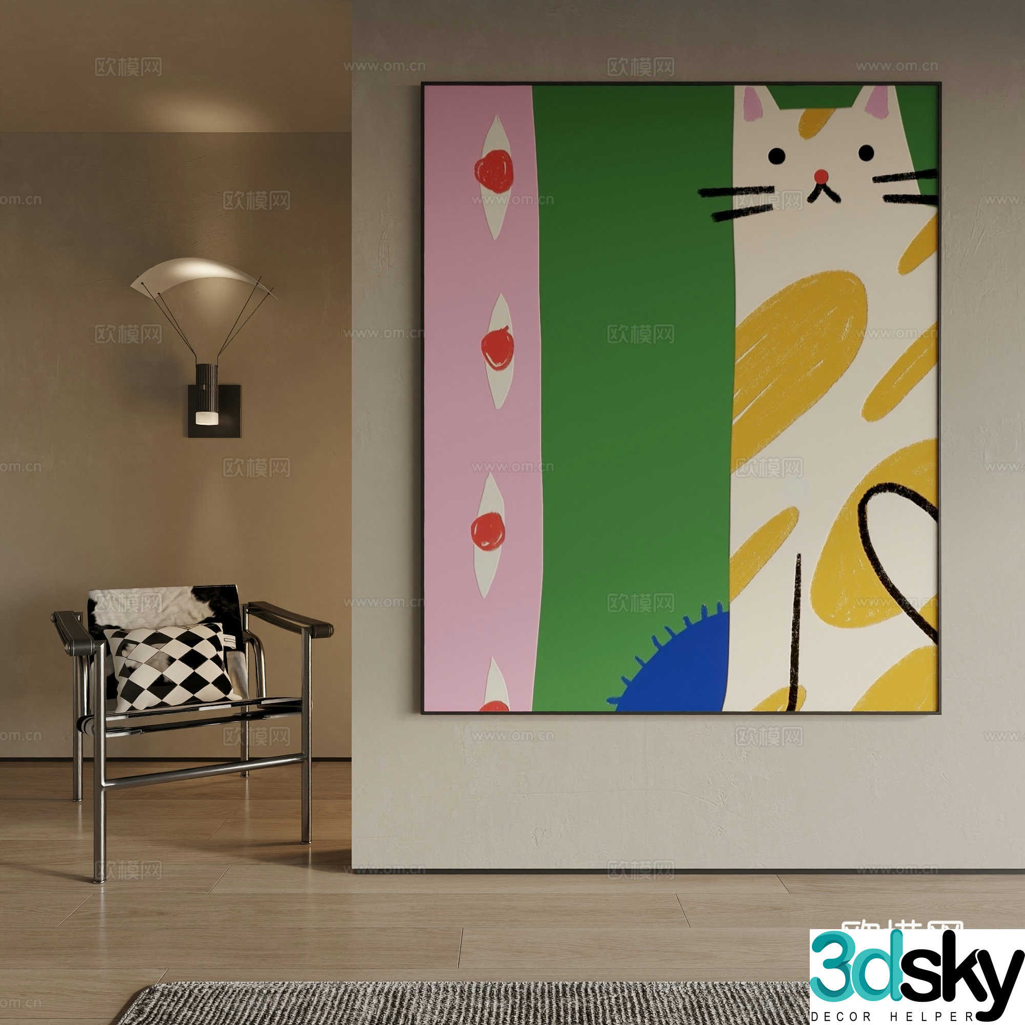 Modern decorative painting 3d model
