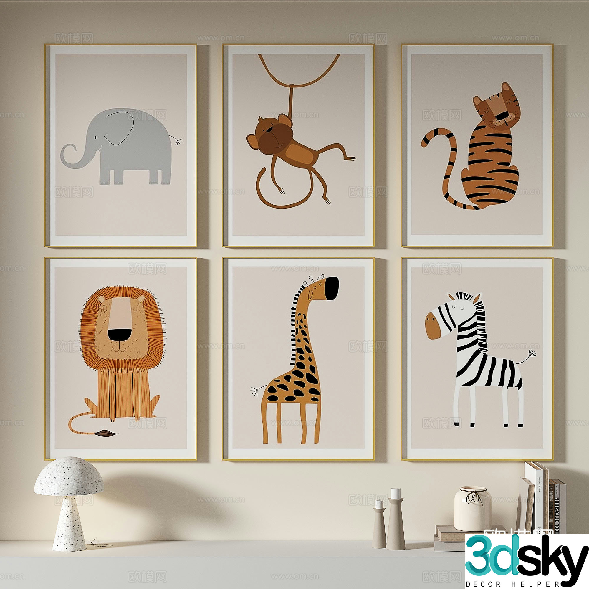 Modern simple decorative painting 3d model