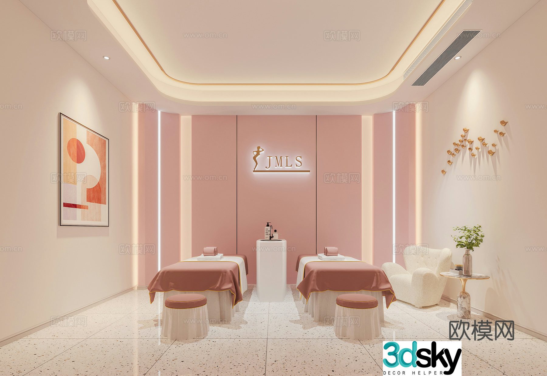 Modern SPA private room 3D model