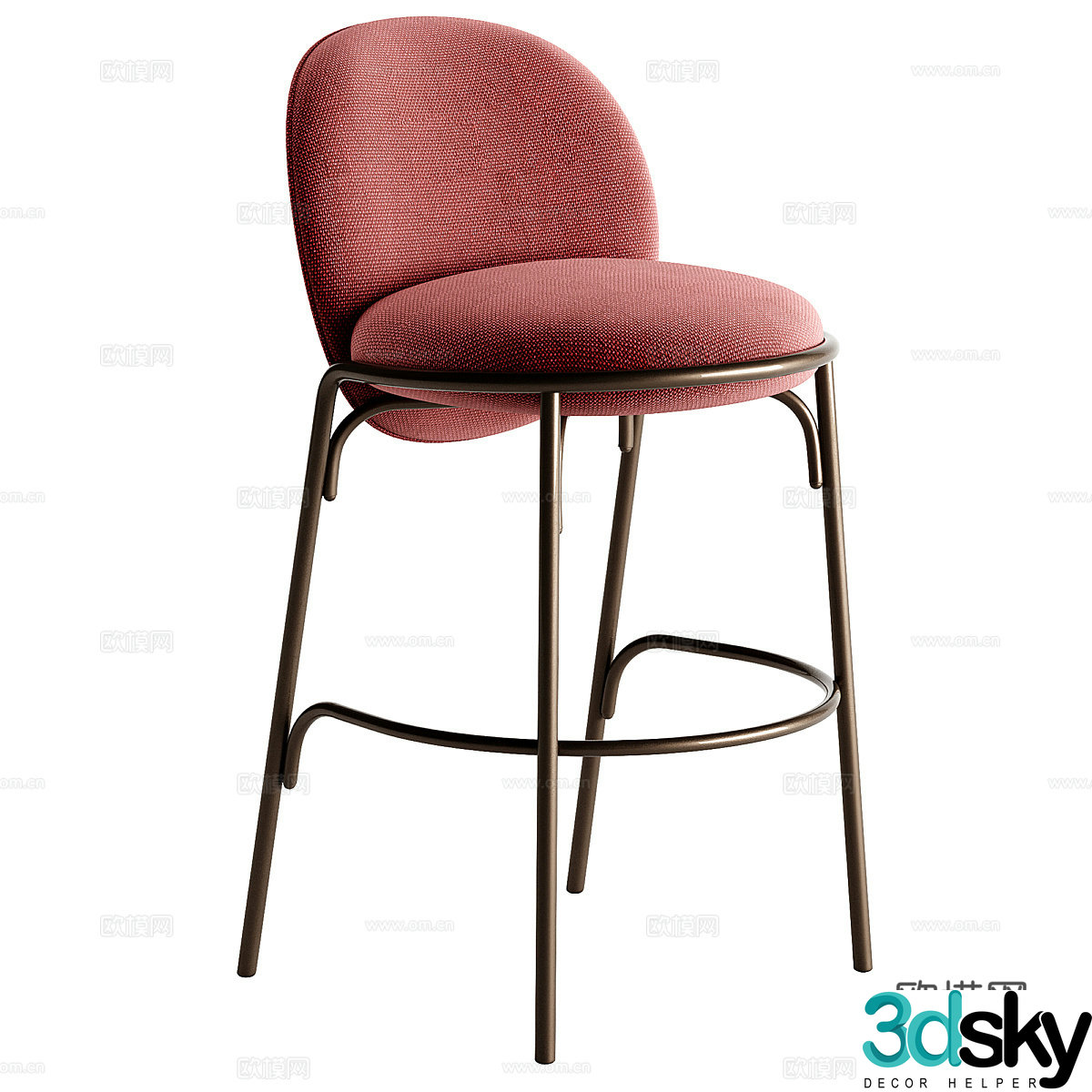 Fabric bar chair Wrought iron bar chair Metal bar chair Leisure bar chair Bar chair Decorative bar chair 3D model