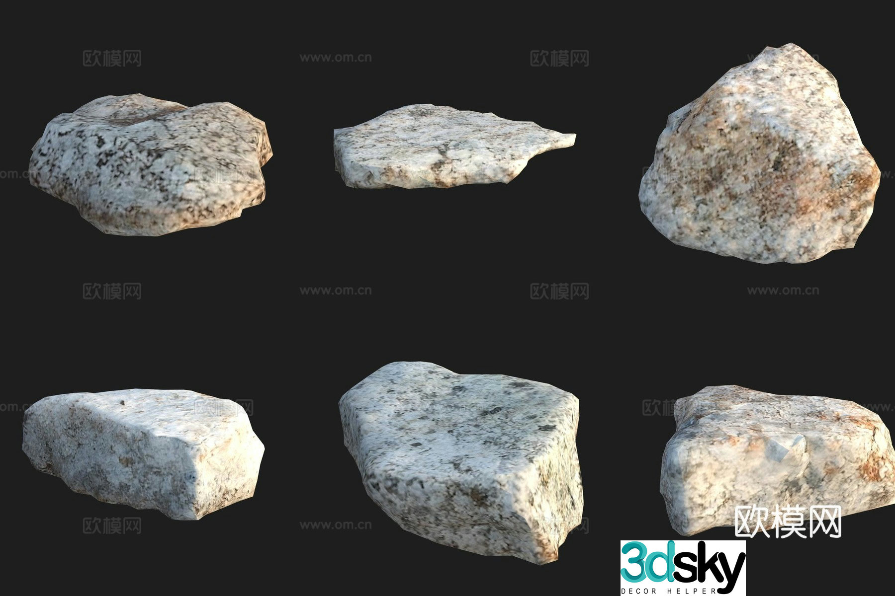 Granite stone stone 3d model