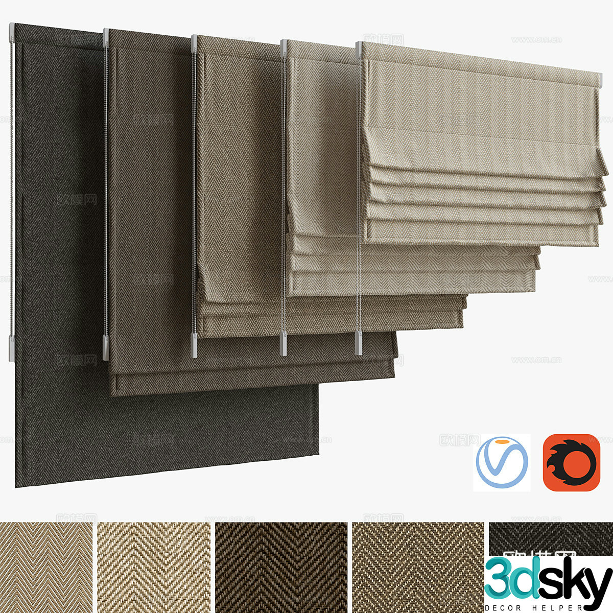 Wasabi curtains cloth curtains pull curtains door curtains shower curtains linen curtains homestay curtains 3D model