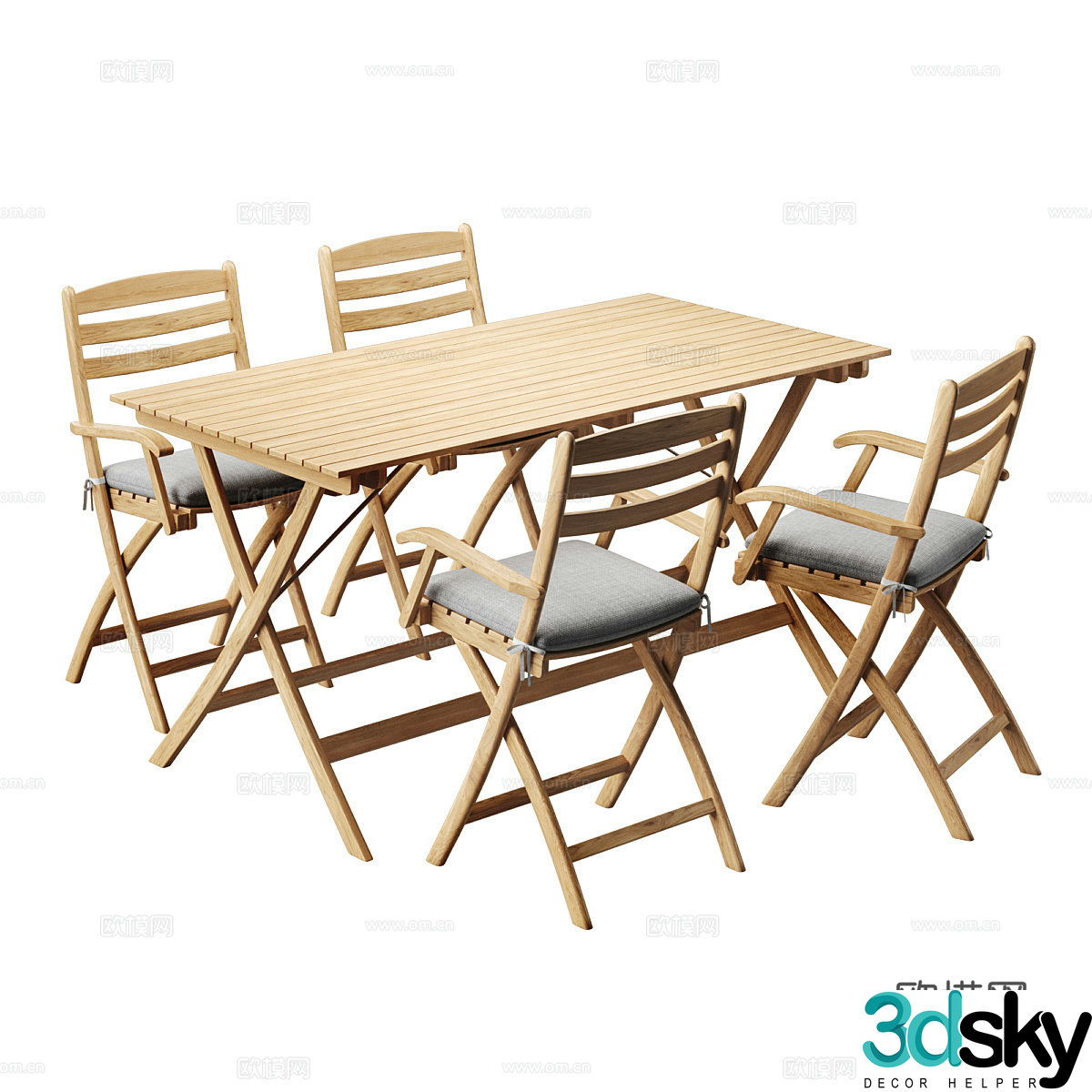 New Chinese style DWR outdoor leisure table and chair 3D model