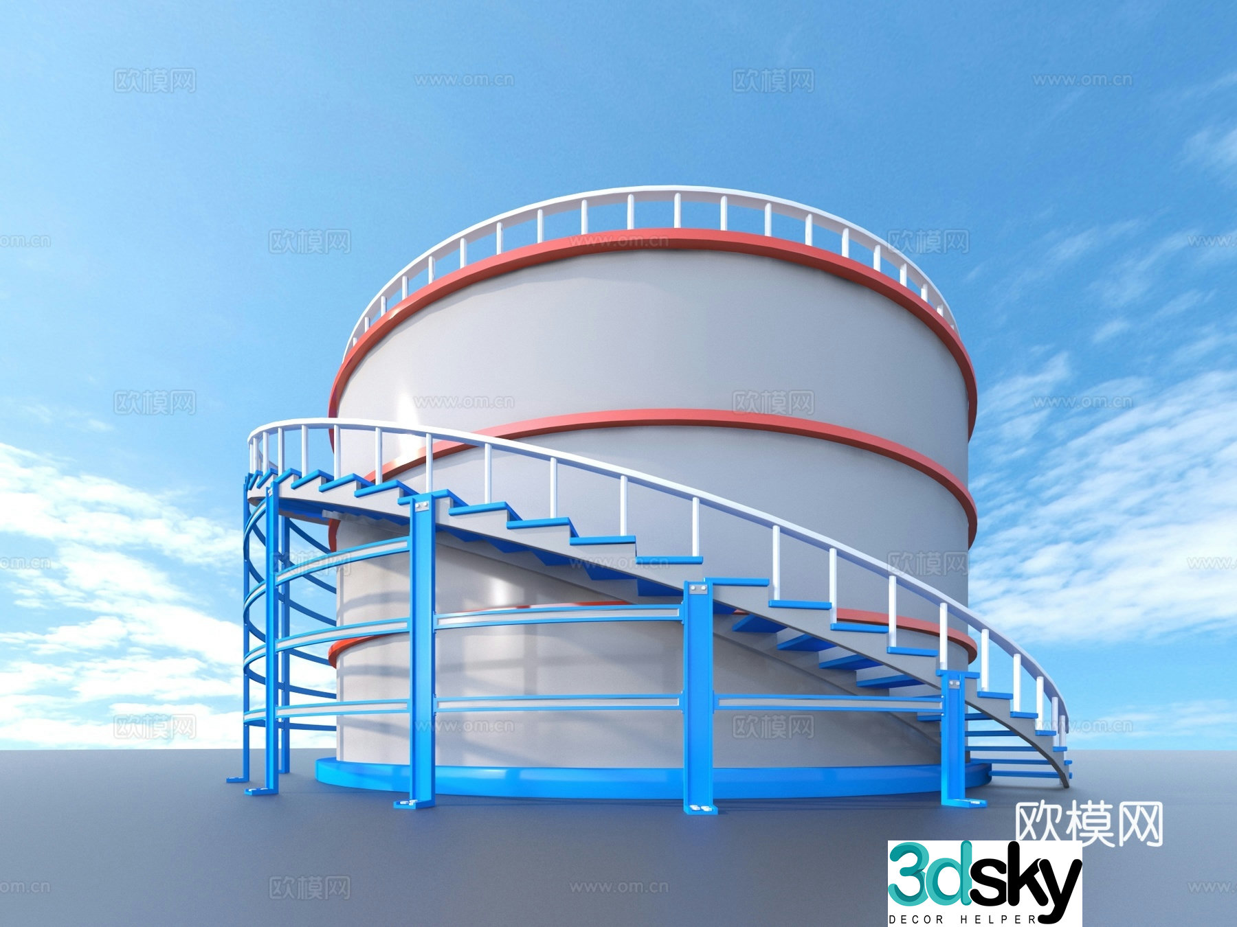 Storage tank Industrial storage tank Valve Ladder 3D model