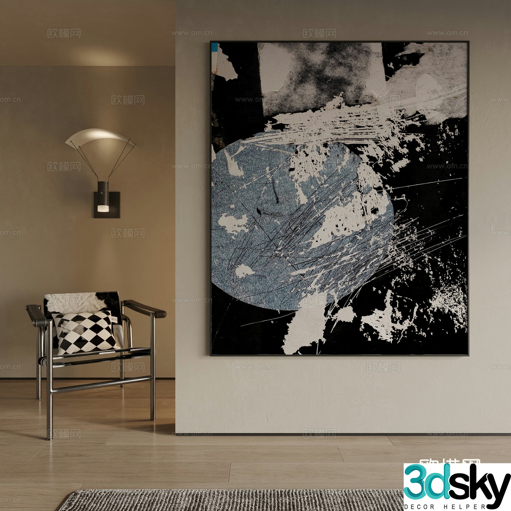 Modern decorative painting 3d model