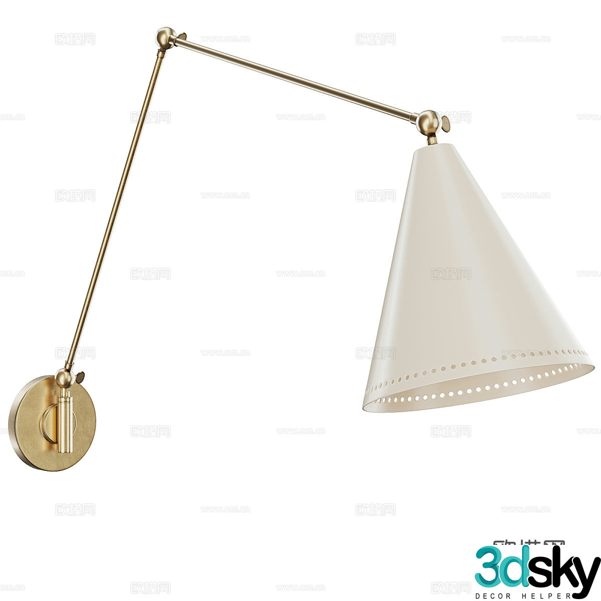 New Chinese style light luxury sohohome Vincent wall light 3d model