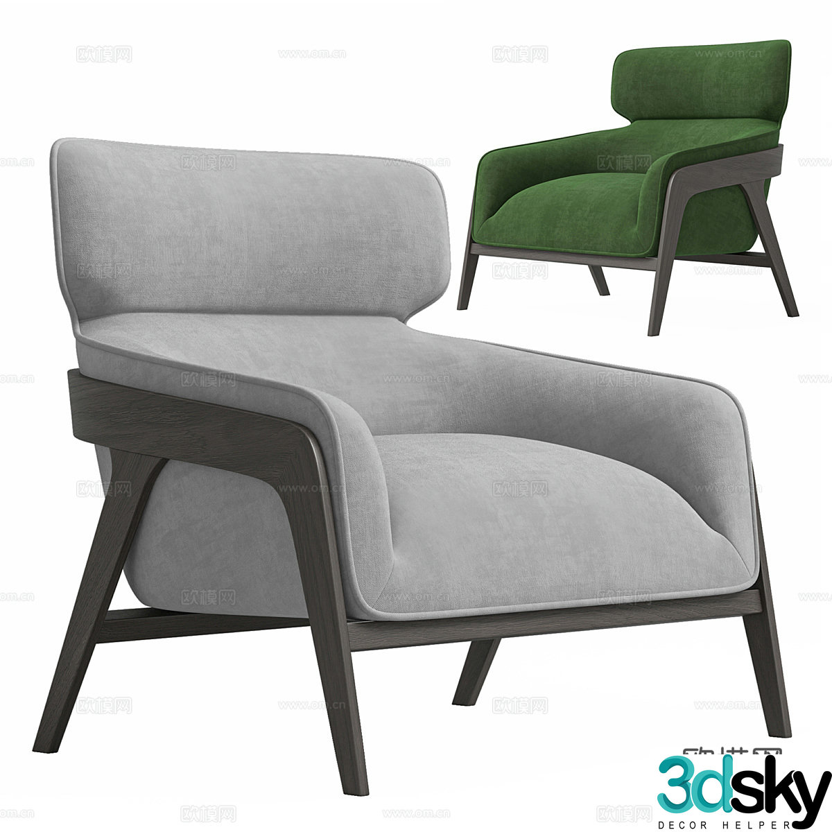Fabric single sofa Simple single sofa Simple leisure chair Fabric casual chair 3D model