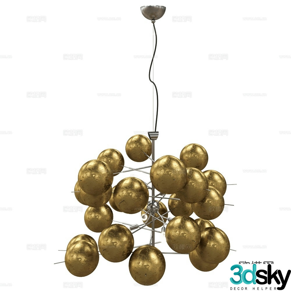 Metal Lux Italian light luxury chandeliers Metal chandeliers Spherical chandeliers Multi-head chandeliers 3D model