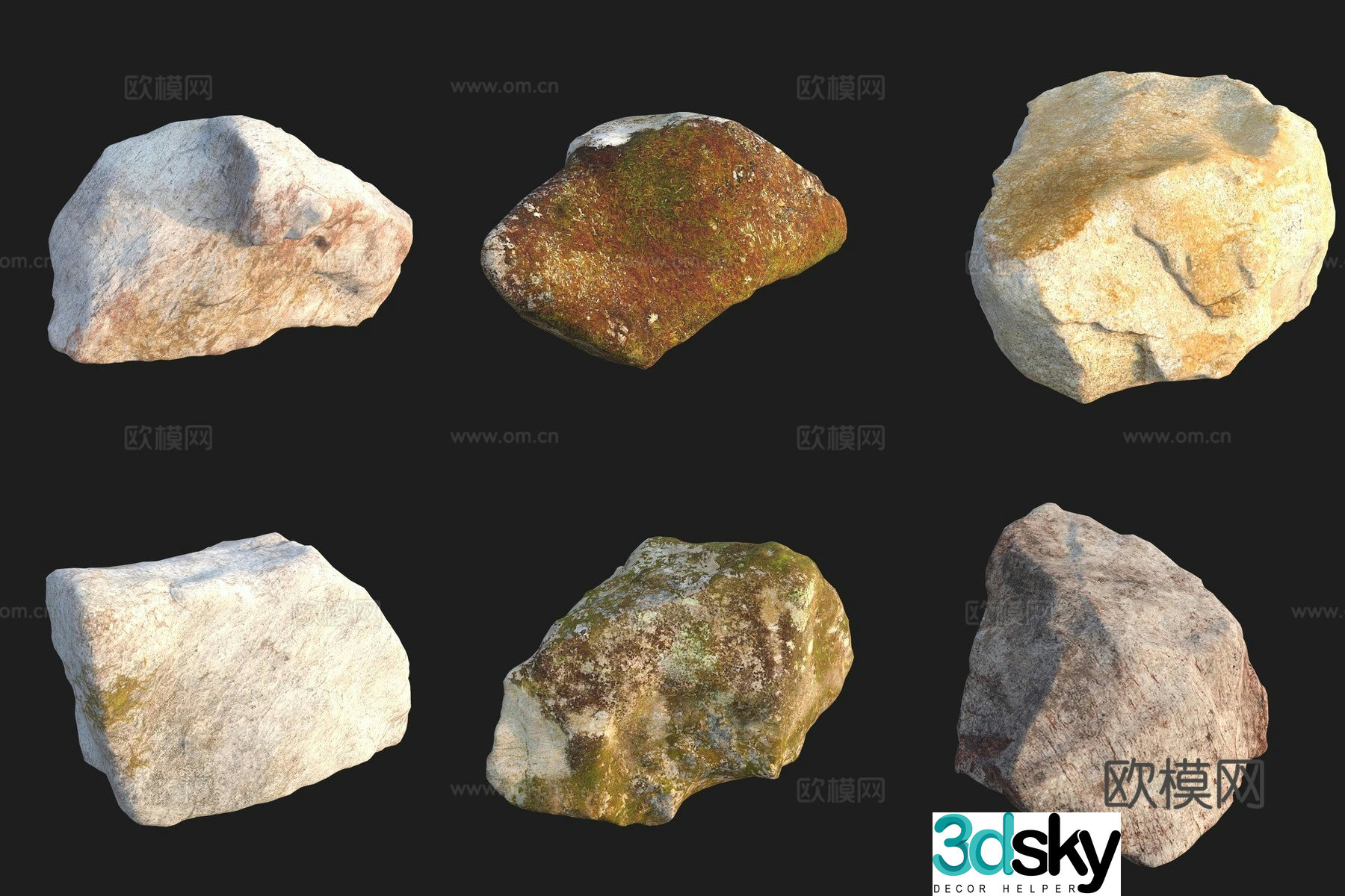 Granite stone stone 3d model
