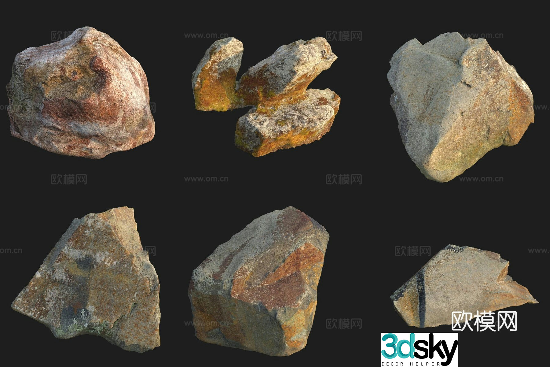 Granite stone stone 3d model