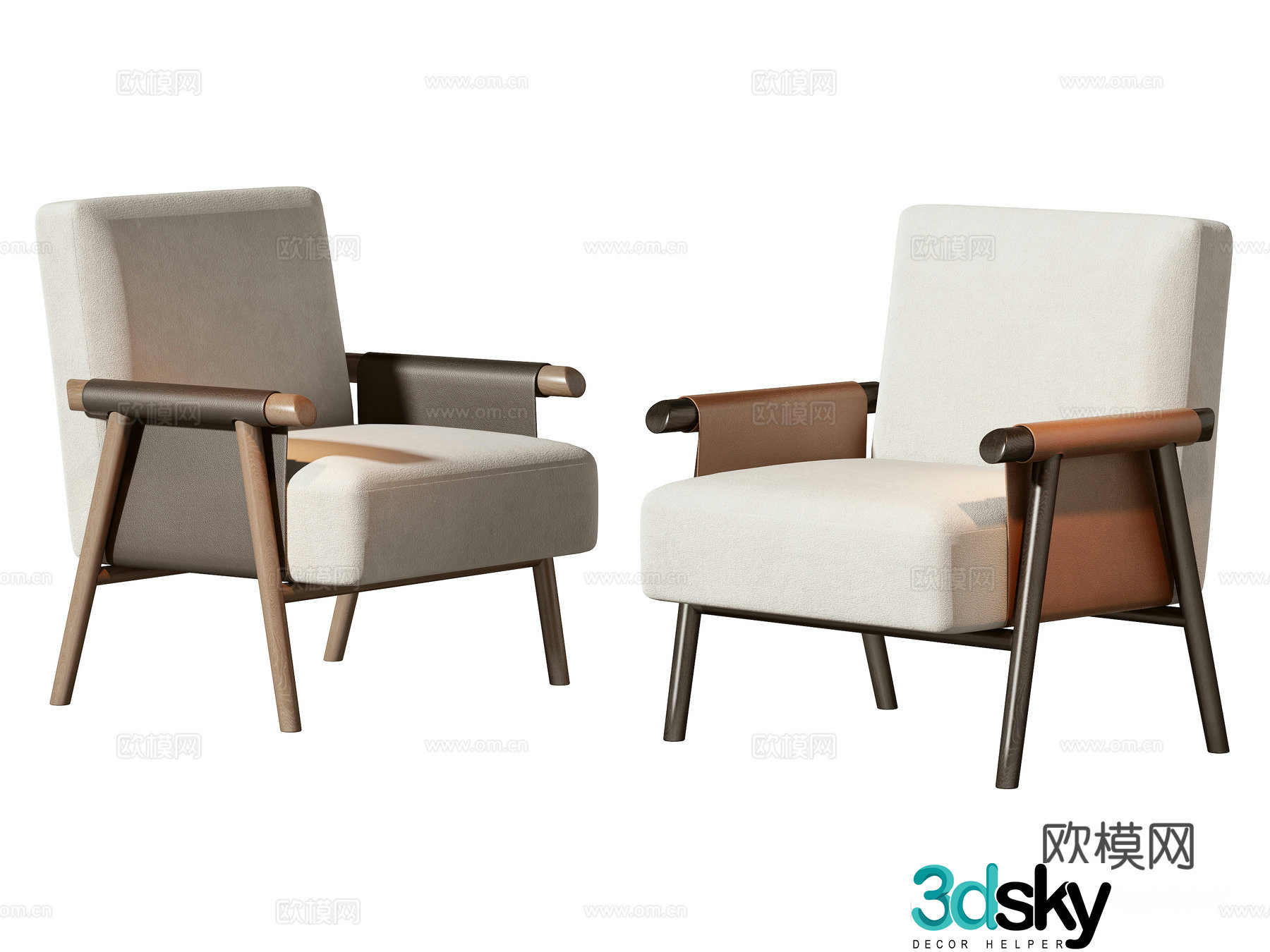 New Chinese casual chair 3D model