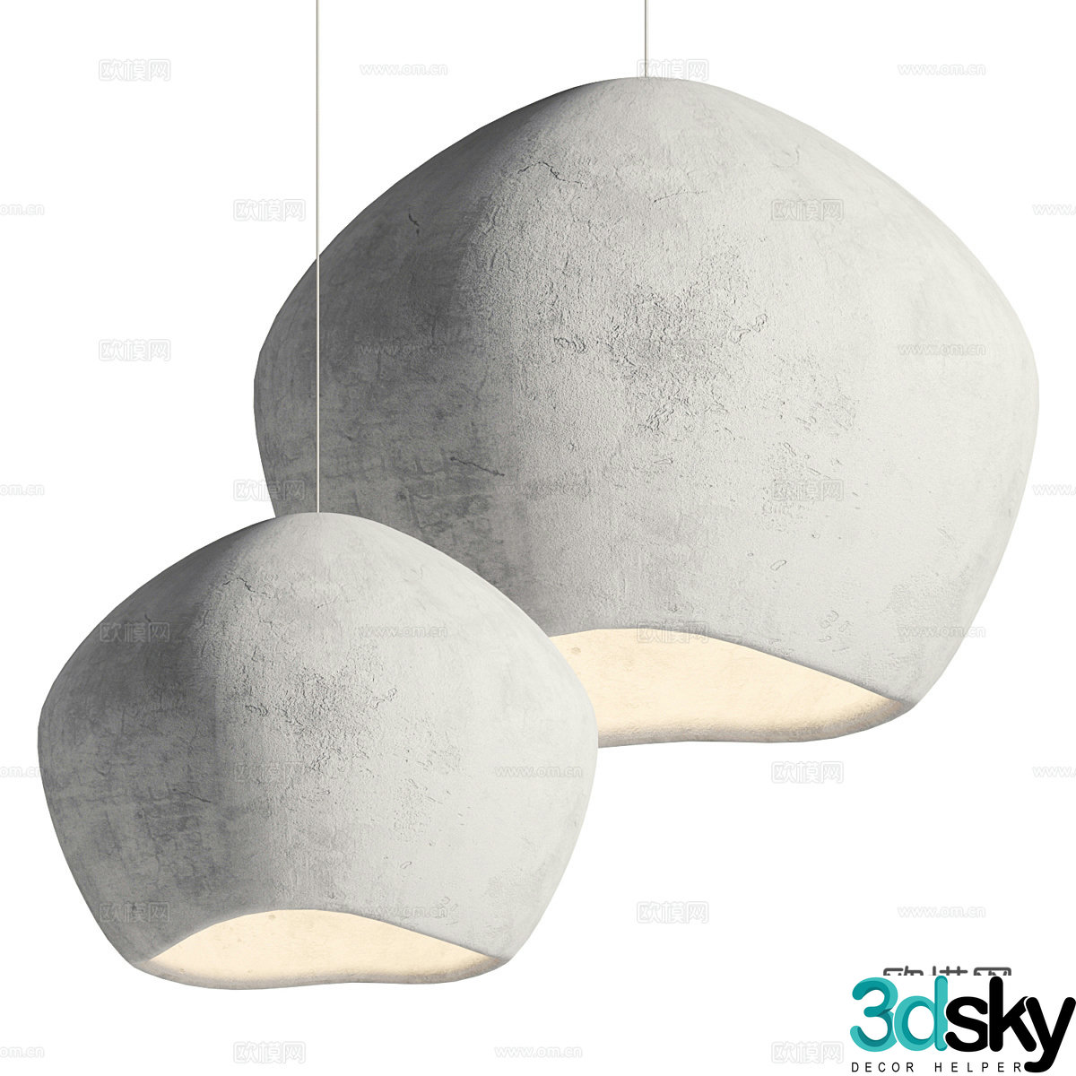 New Chinese style Wasabi Dome decorative chandelier 3D model