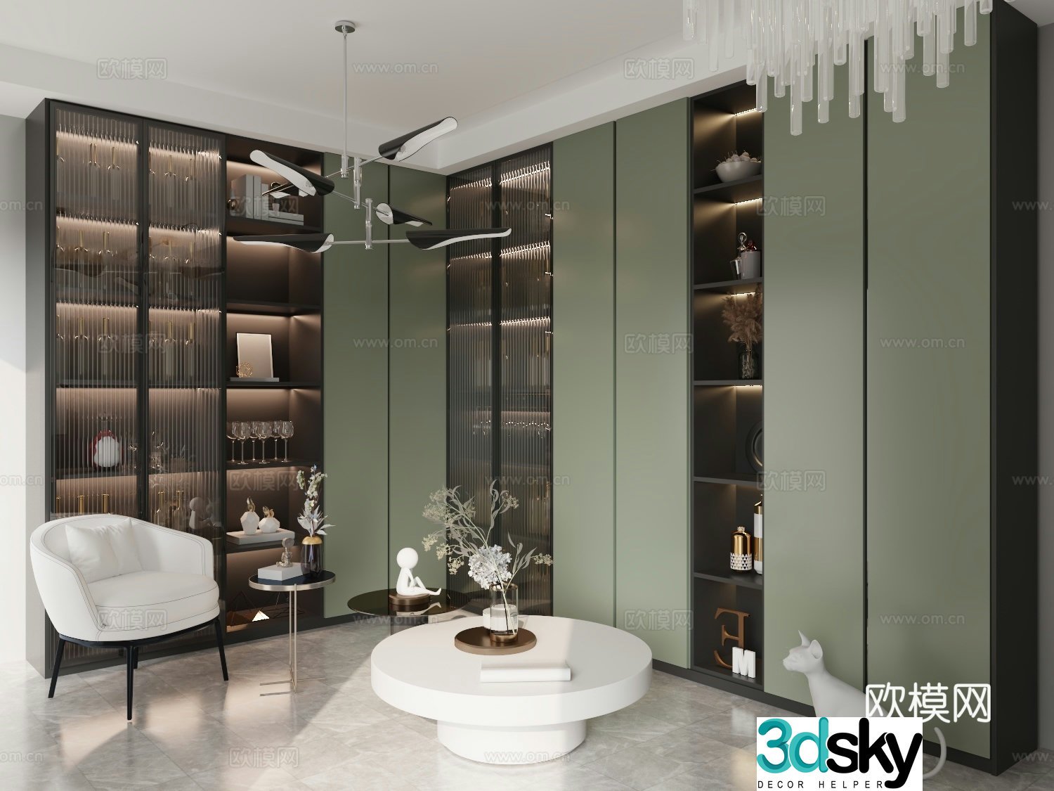 Modern home cloakroom 3d model