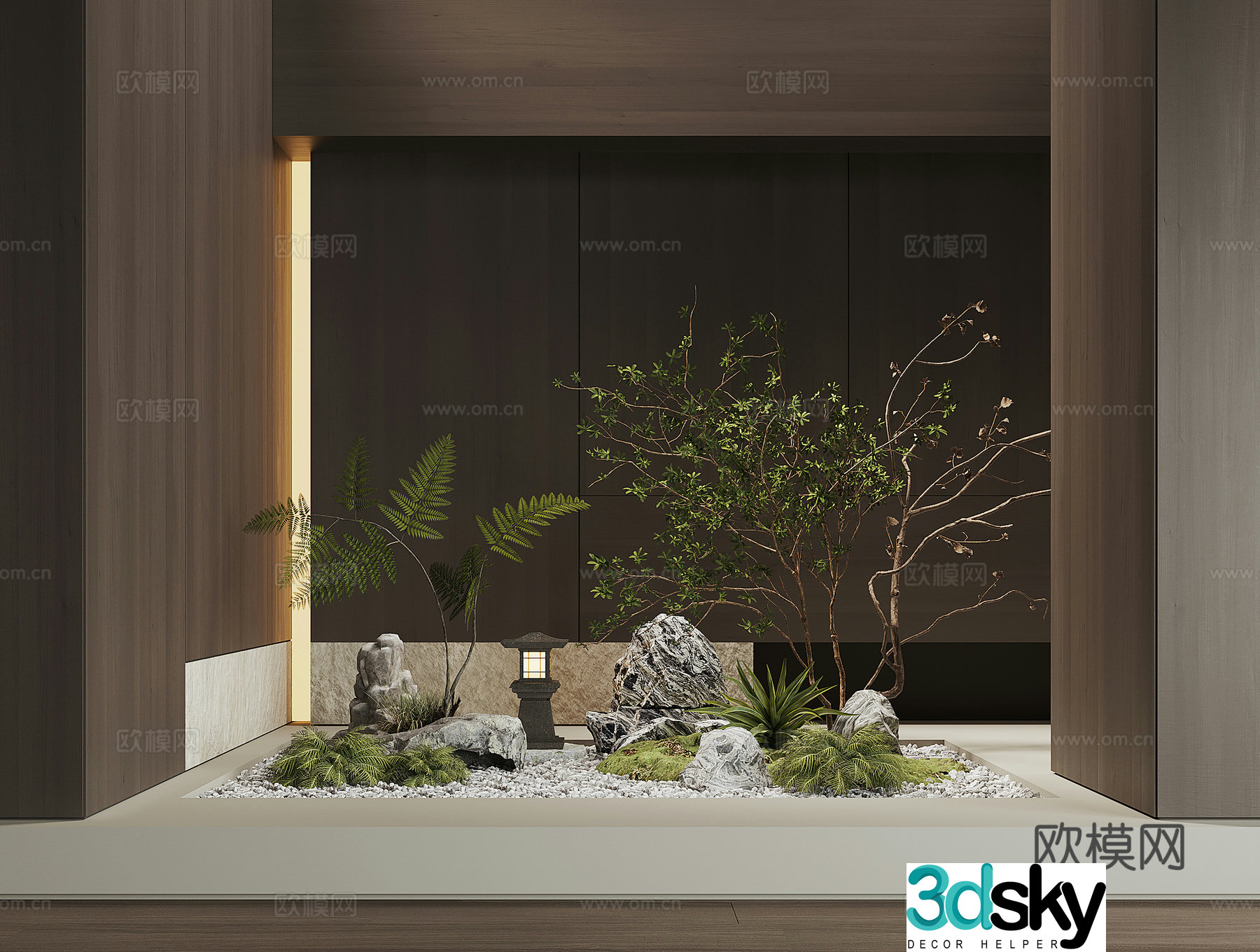 Modern houseplant landscape 3d model