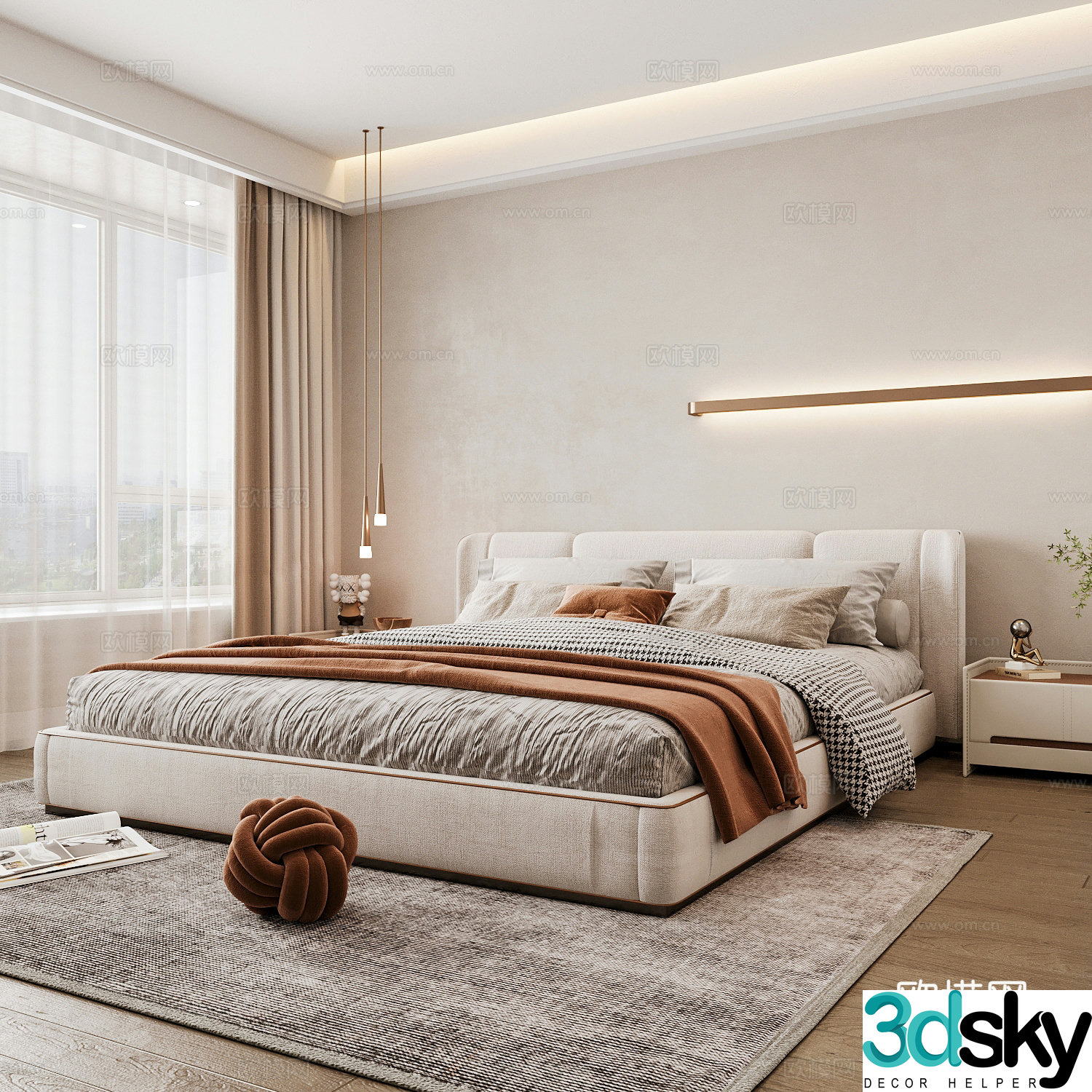 Modern home bedroom Modern bedroom Italian bedroom Simple bedroom Italian bed 3d model
