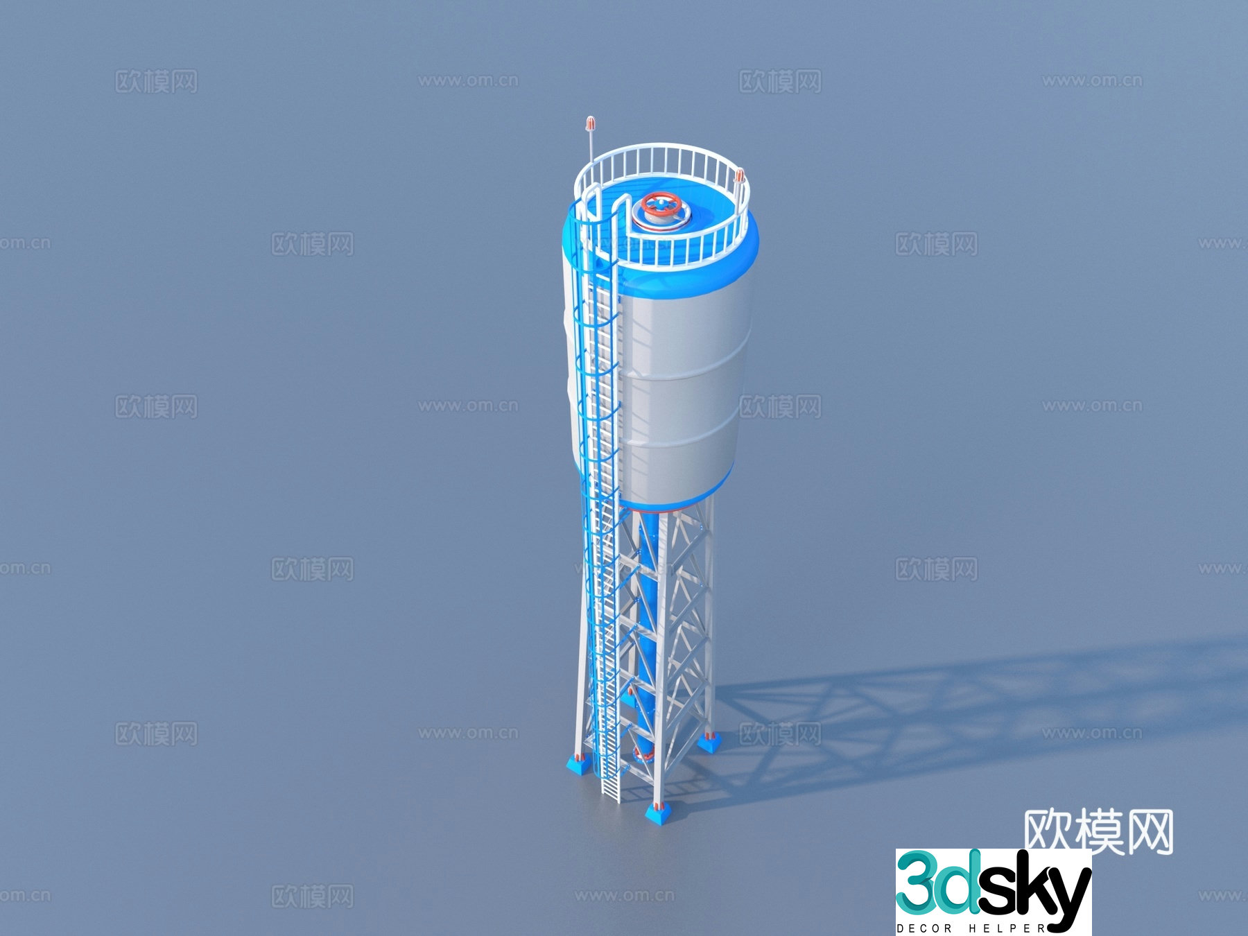 Storage tank Industrial storage tank Valve Ladder 3D model