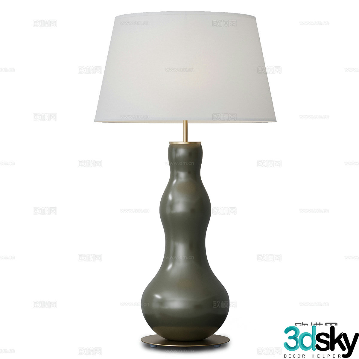 New Chinese style Wasabi desk lamp 3D model