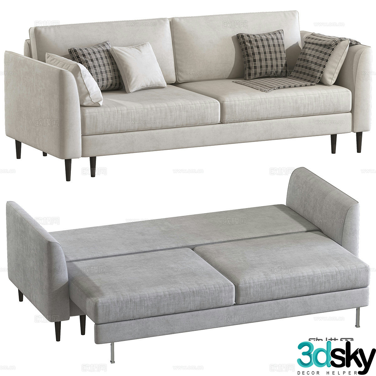 Modern Humpy sofa bed 3d model