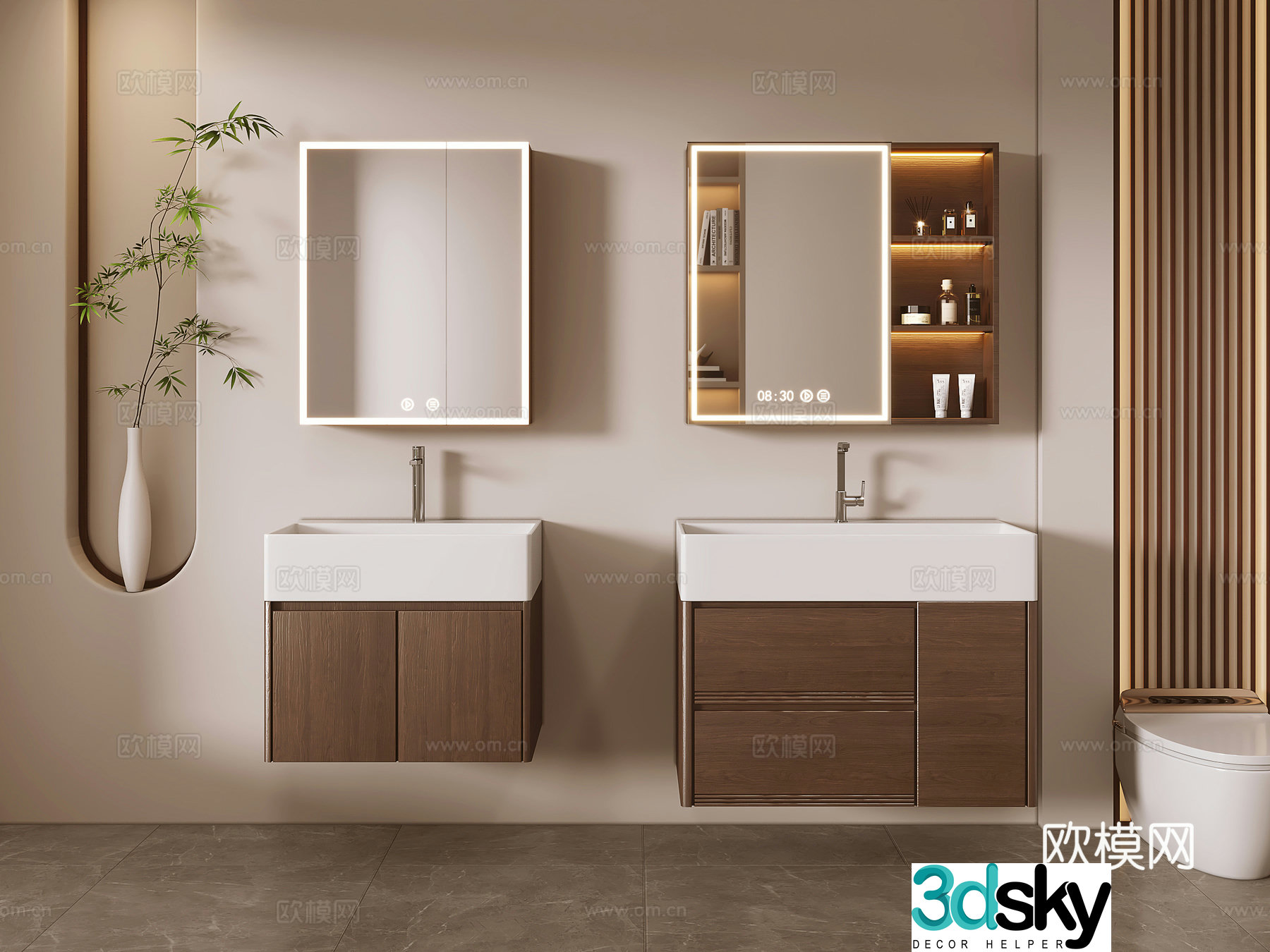 Middle-aged style bathroom cabinet bathroom cabinet 3d model