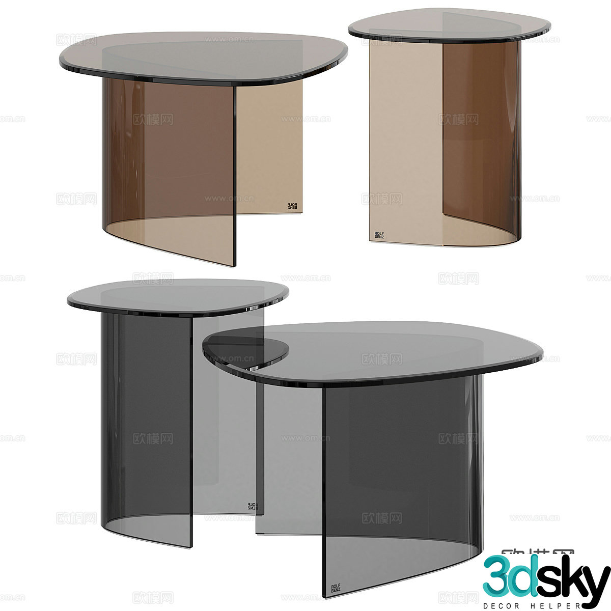 Modern Italian glass coffee table 3D model
