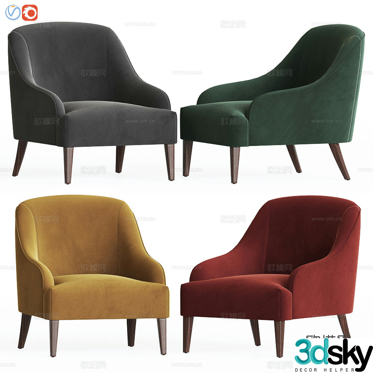 Fabric single sofa sofa chair Fabric single chair Fabric casual chair Fabric backrest chair Fabric 3D model