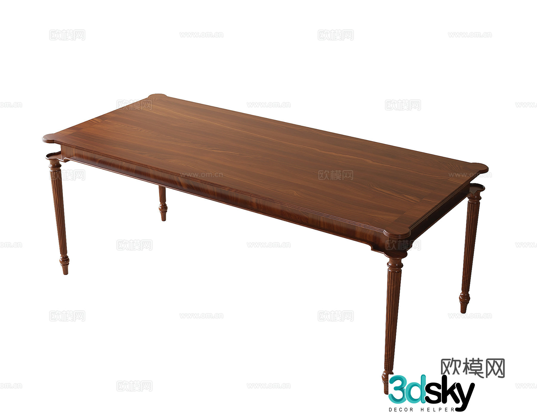 French dining table desk 3d model