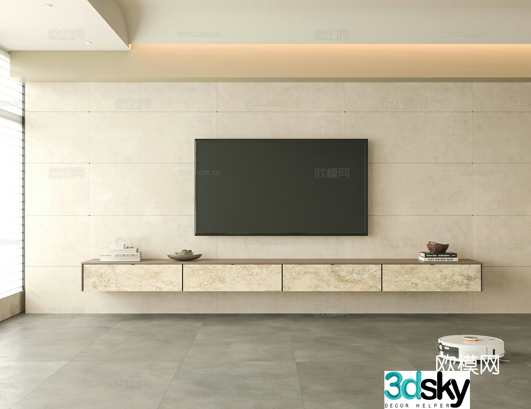 Modern background wall 3d model