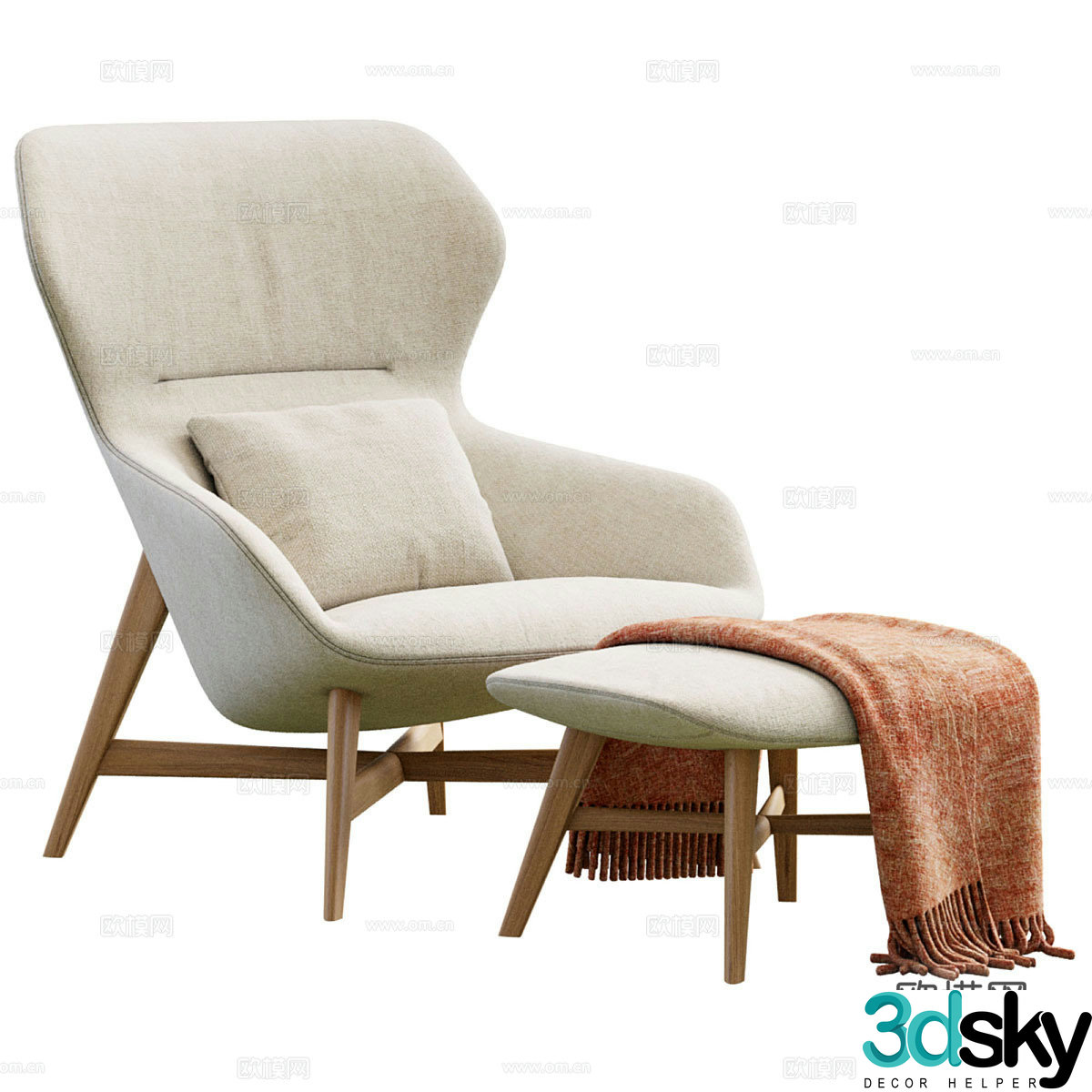 New Chinese casual chair 3D model