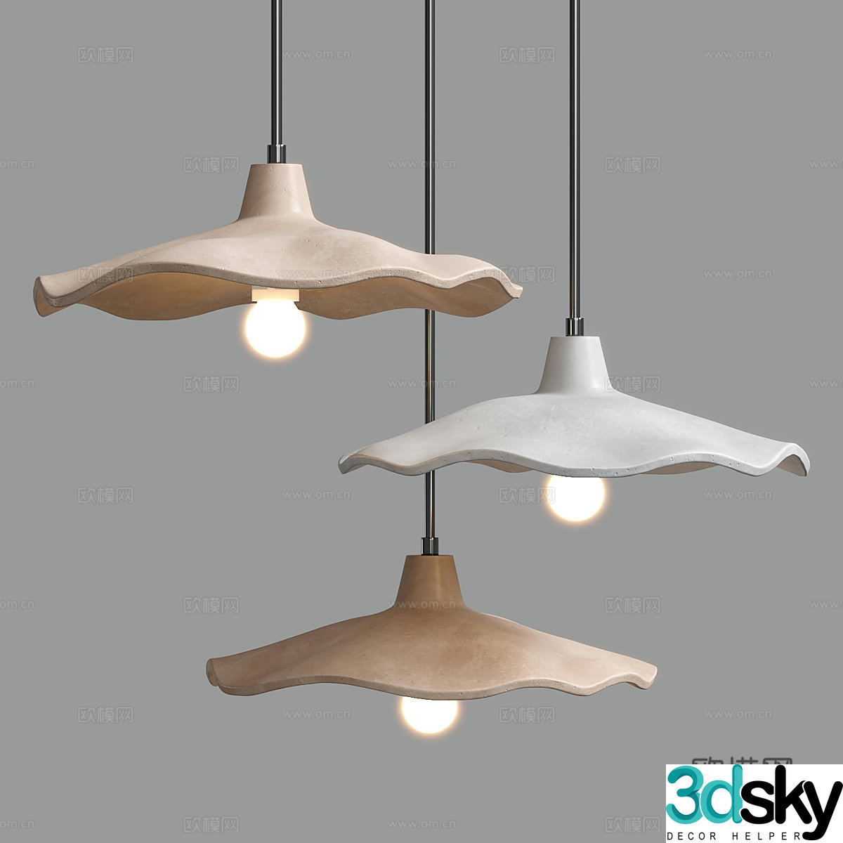 Creamy wind chandelier Wasabi wind chandelier Bed and Breakfast chandelier Bedside chandelier Restaurant chandelier Background wall 3D model