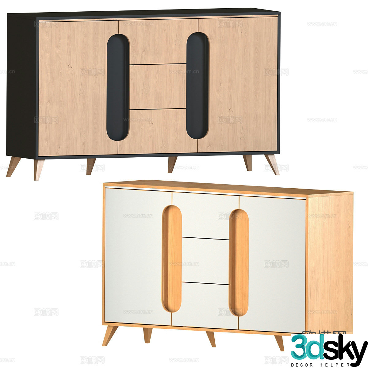 Children’s side cabinet Creamy wind side cabinet Decorative cabinet Storage cabinet Storage cabinet Solid wood cabinet Low cabinet 3D model