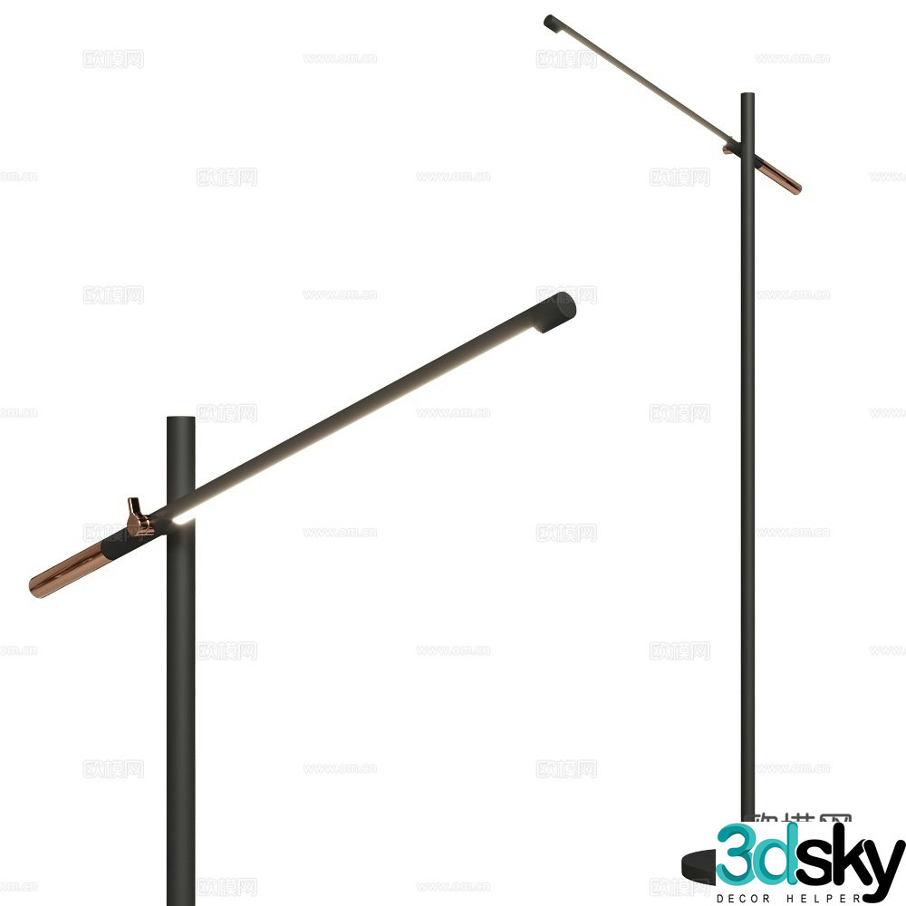 Valaisin Modern minimalist floor lamp Reading lamp Long strip floor lamp Metal falling 3D model