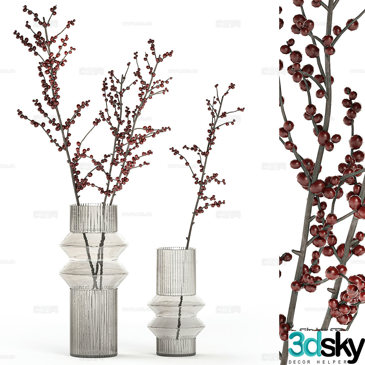 New Chinese vase flower art 3D model