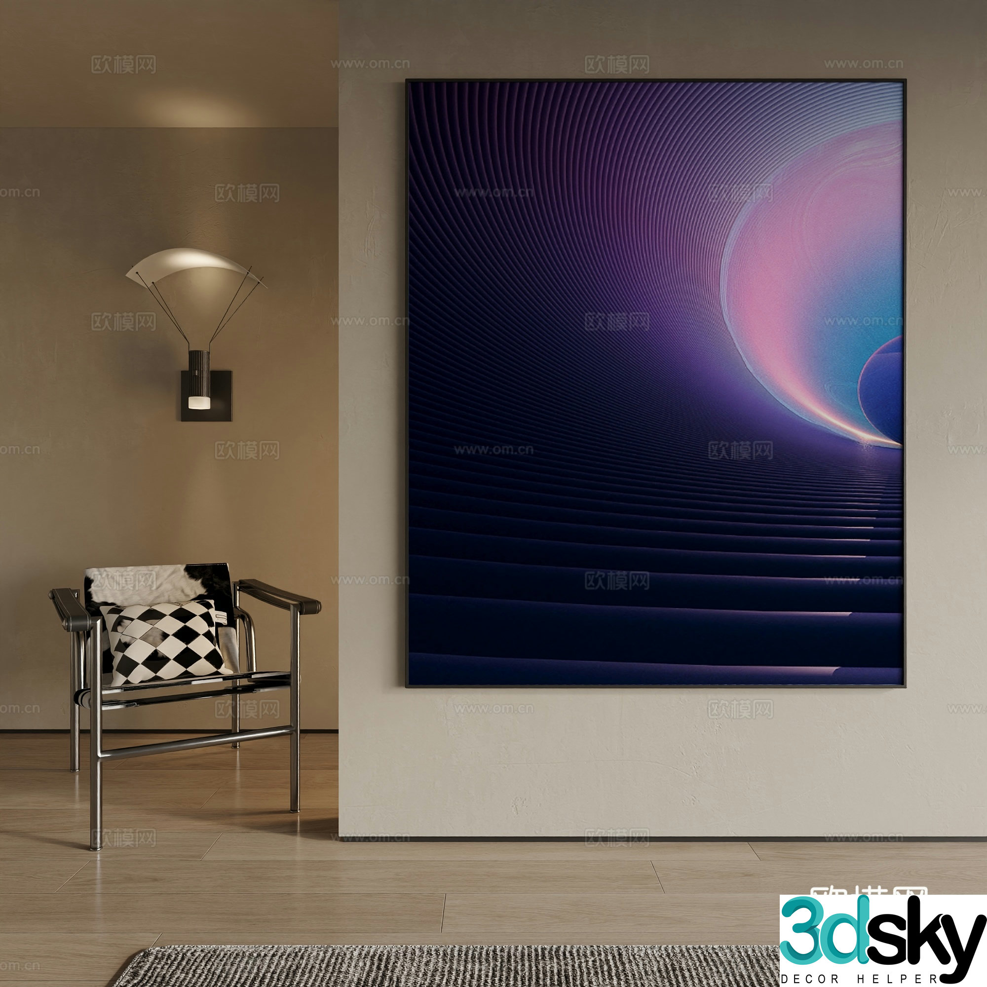 Modern decorative painting 3d model