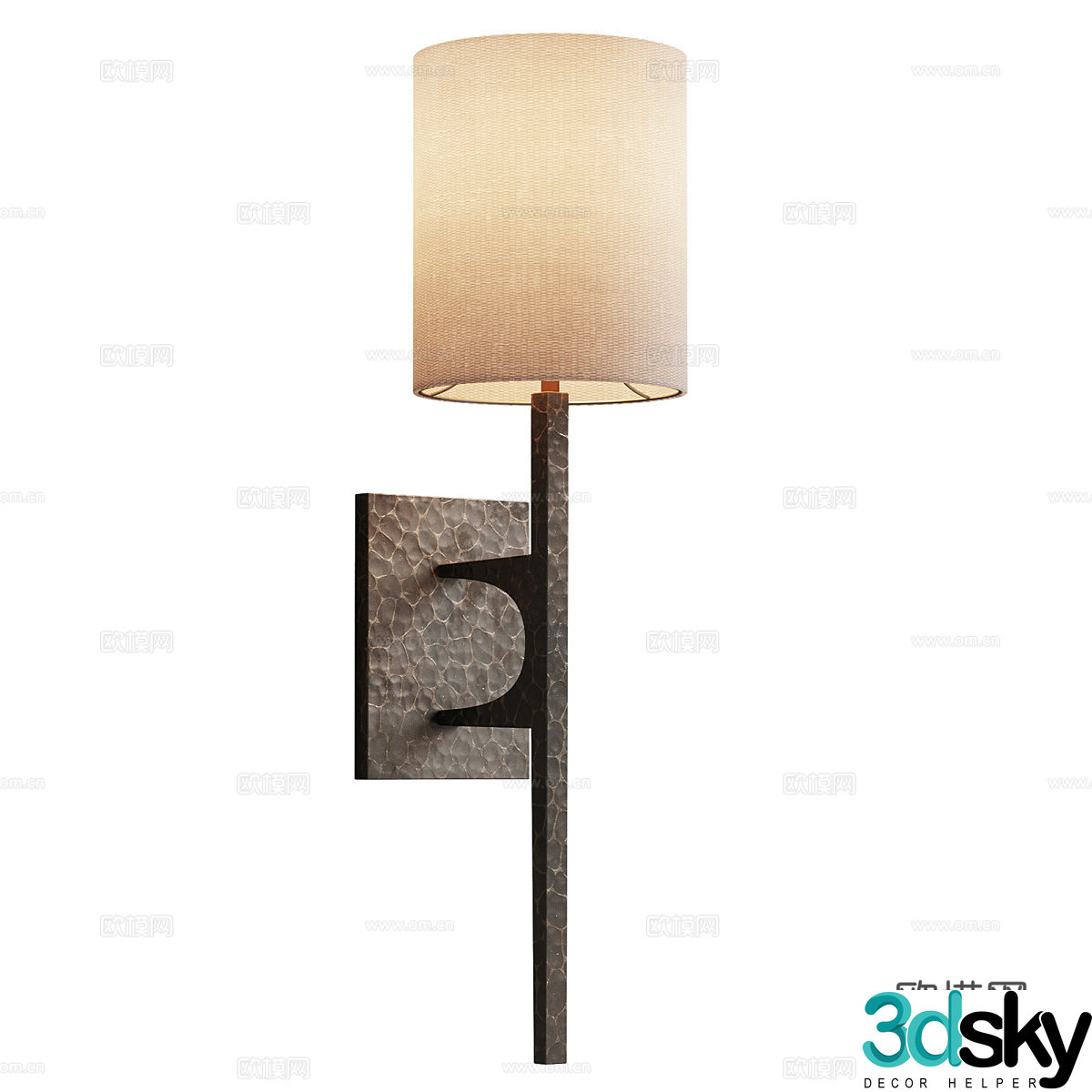 New Chinese Wasabi Wright Decorative Wall Light 3D Model