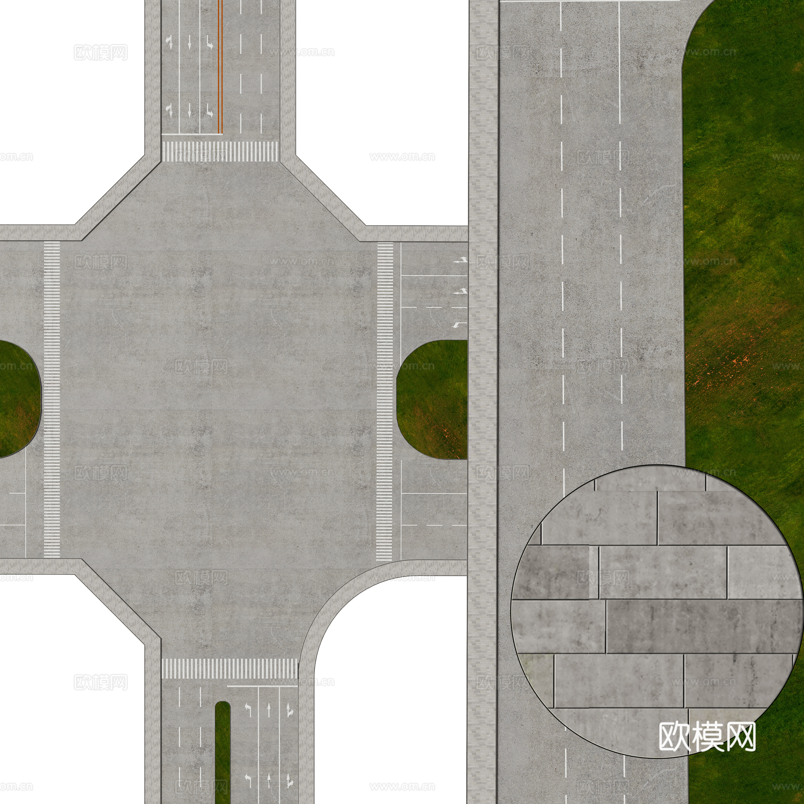 Modern municipal road highway 3d model