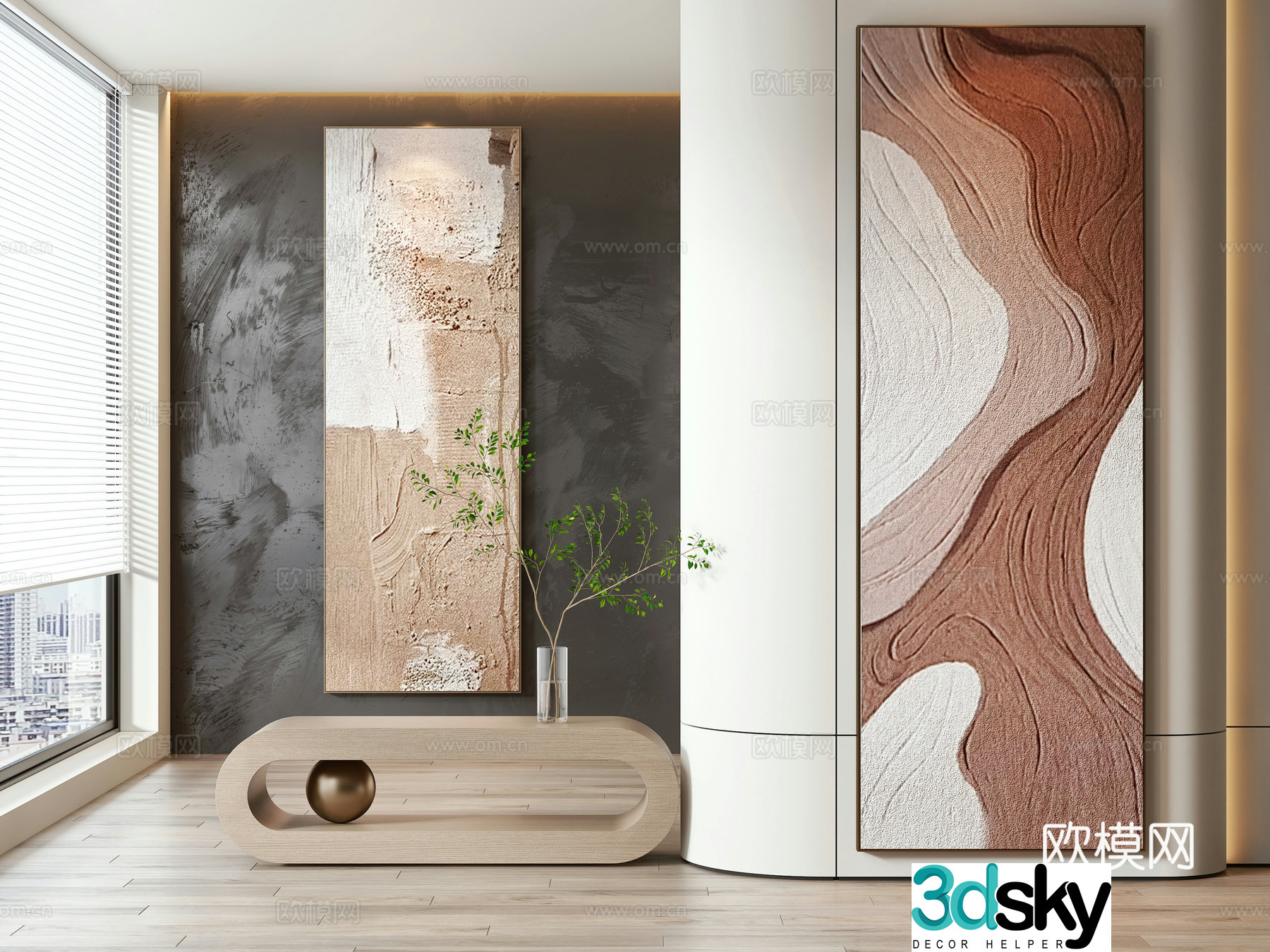Modern hanging painting decorative painting 3d model