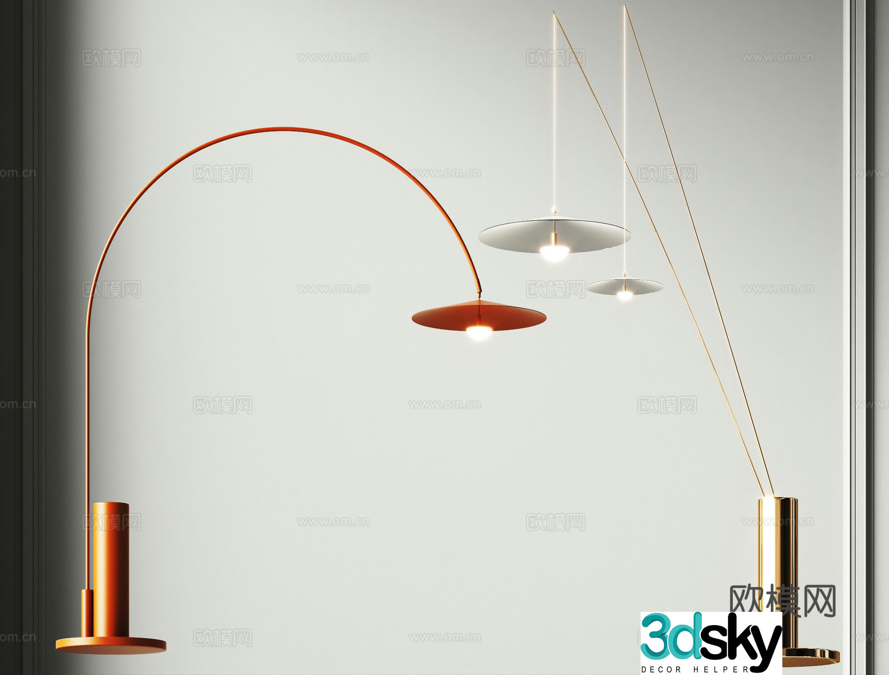 Modern floor lamp Art floor lamp Fishing lamp Living room floor lamp Bedroom floor lamp 3D model