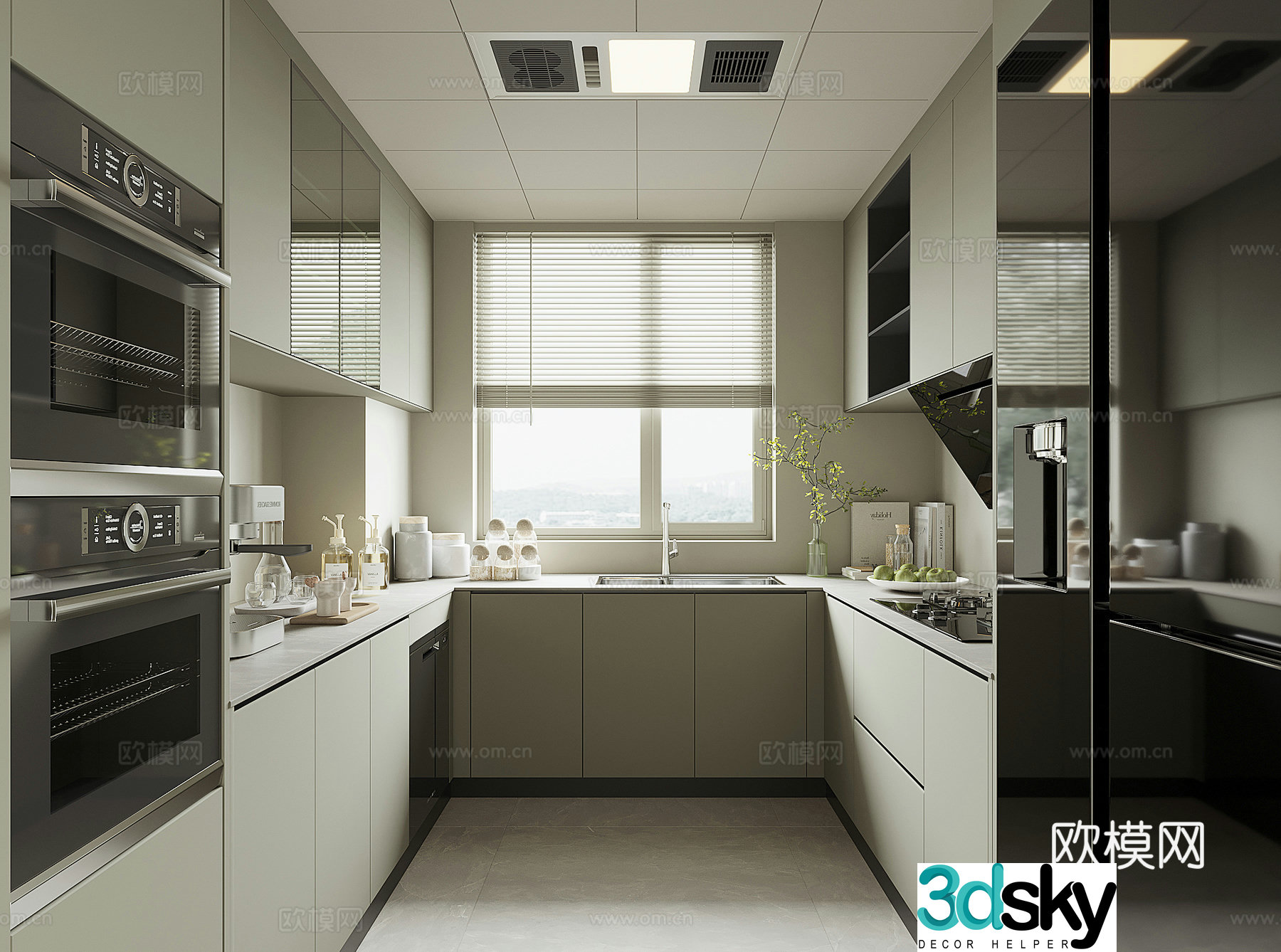 Modern home kitchen 3d model