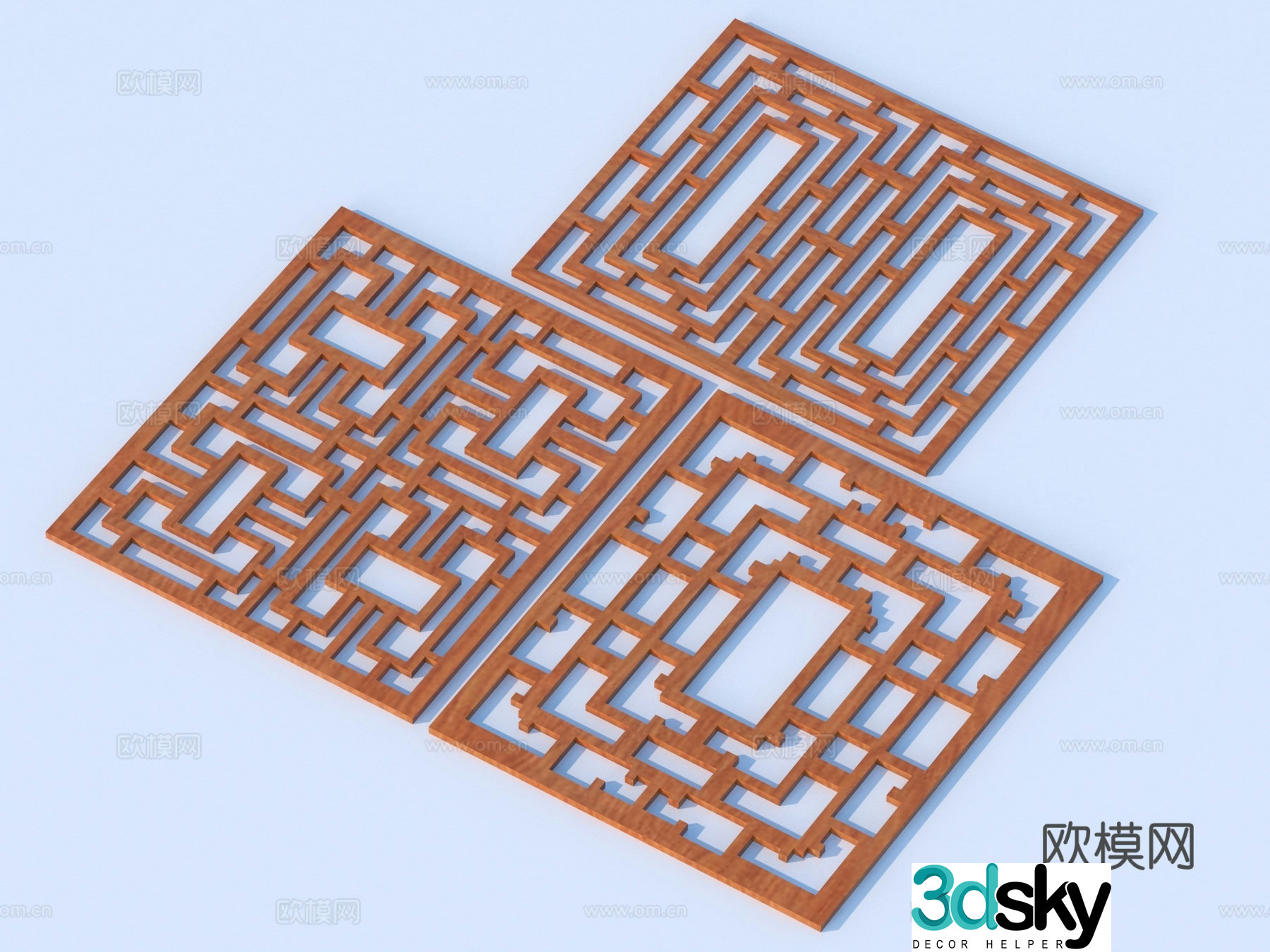Carving window Grating window Hollow window Relief Wood carving 3D model
