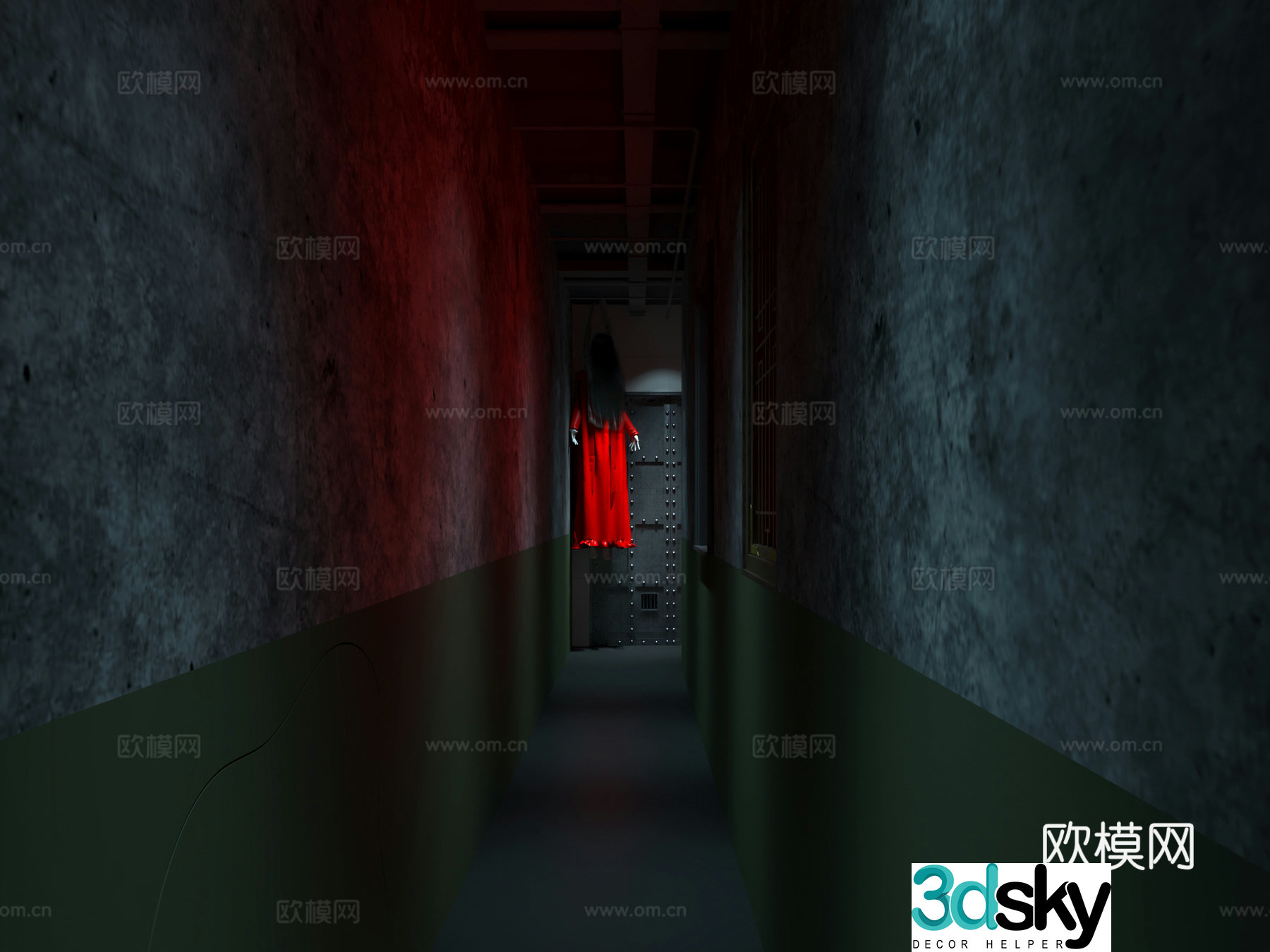 Script Killing Haunted House Corridor Female Ghost 3D Model