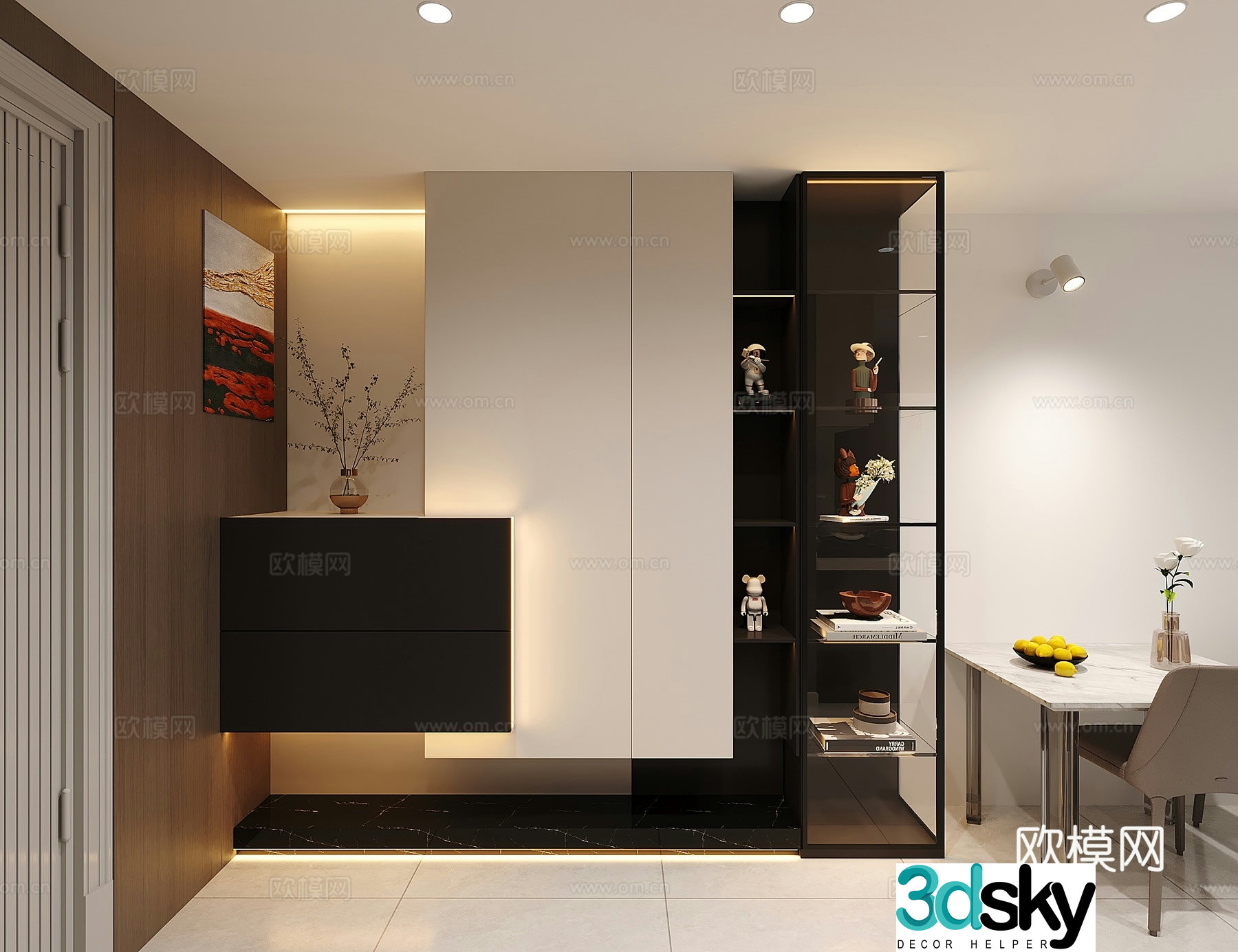 Modern medieval style entrance cabinet 3D model